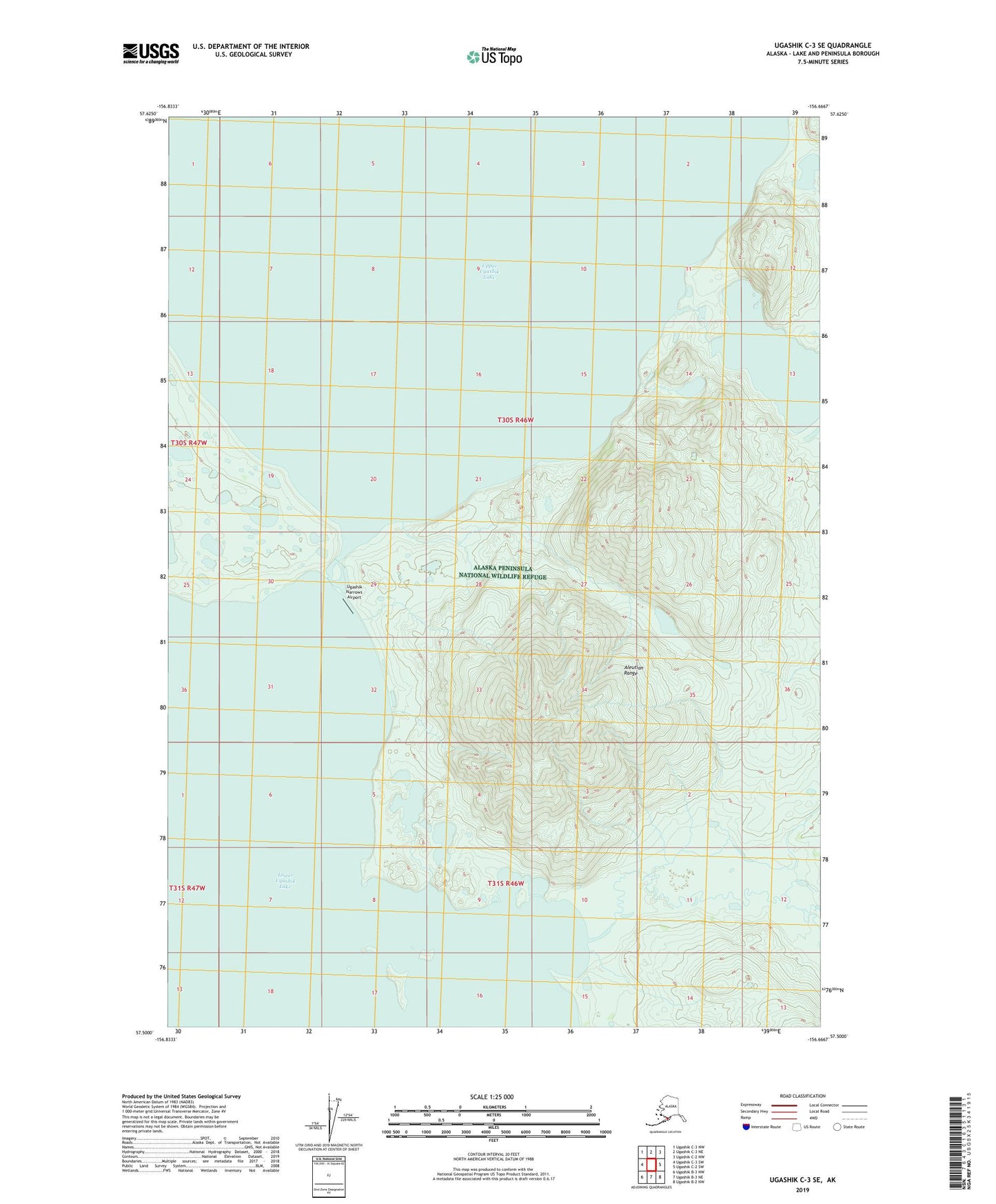 Ugashik C-3 SE Alaska US Topo Map Image