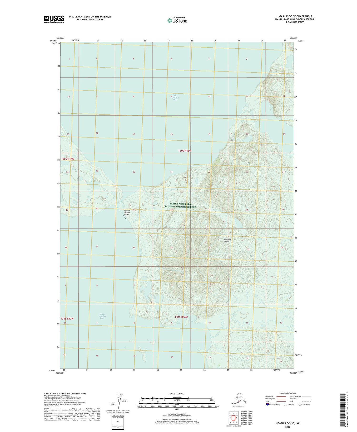 Ugashik C-3 SE Alaska US Topo Map Image