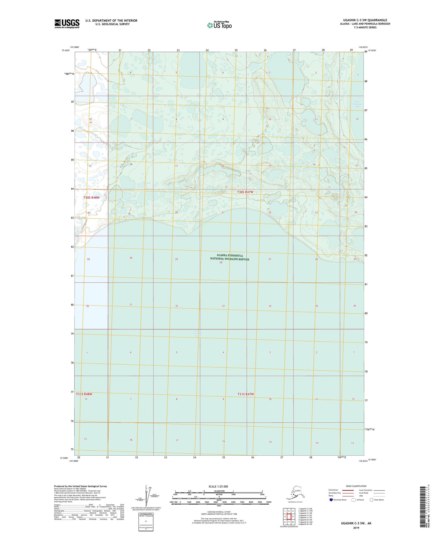 Ugashik C-3 SW Alaska US Topo Map Image