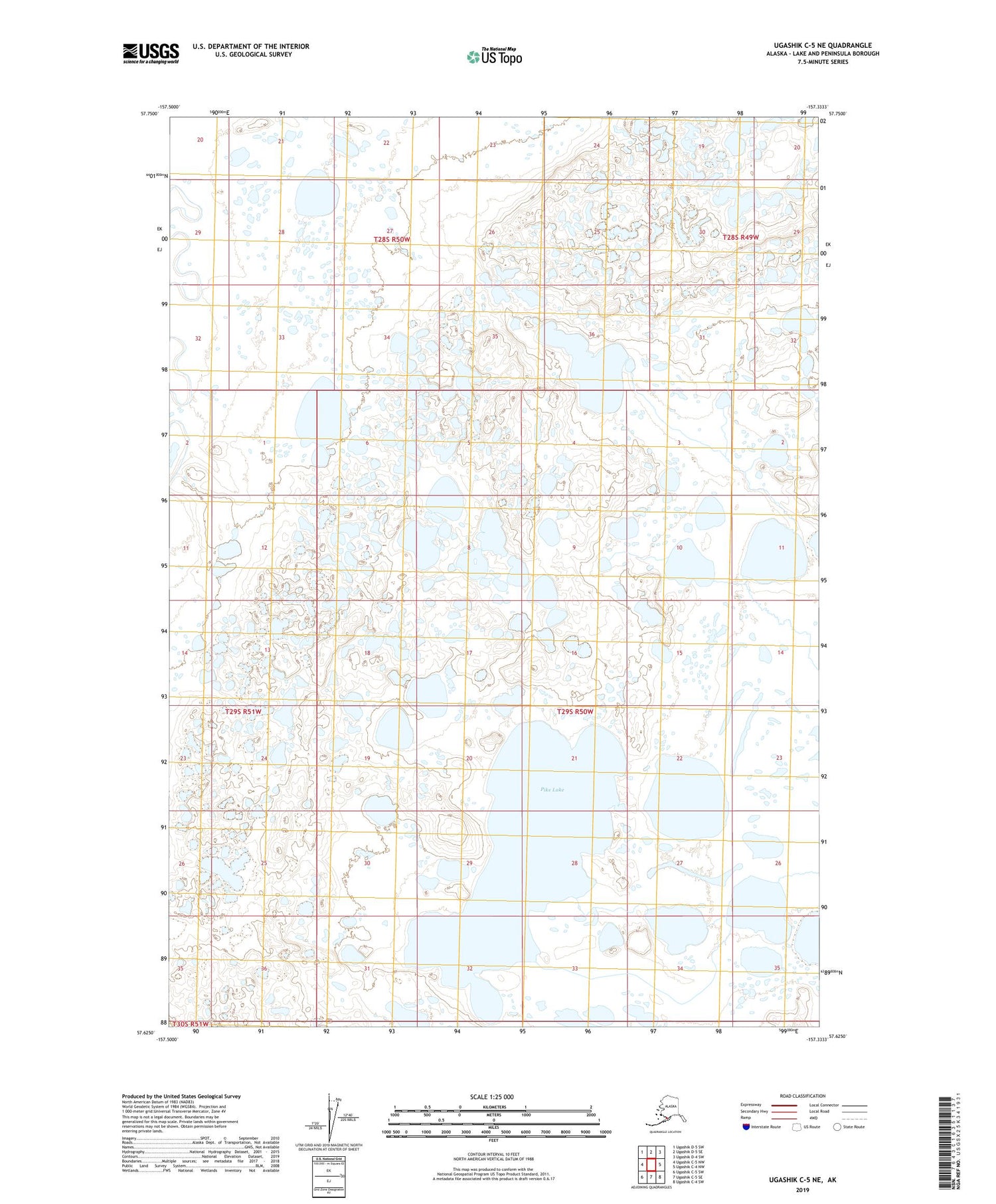 Ugashik C-5 NE Alaska US Topo Map Image