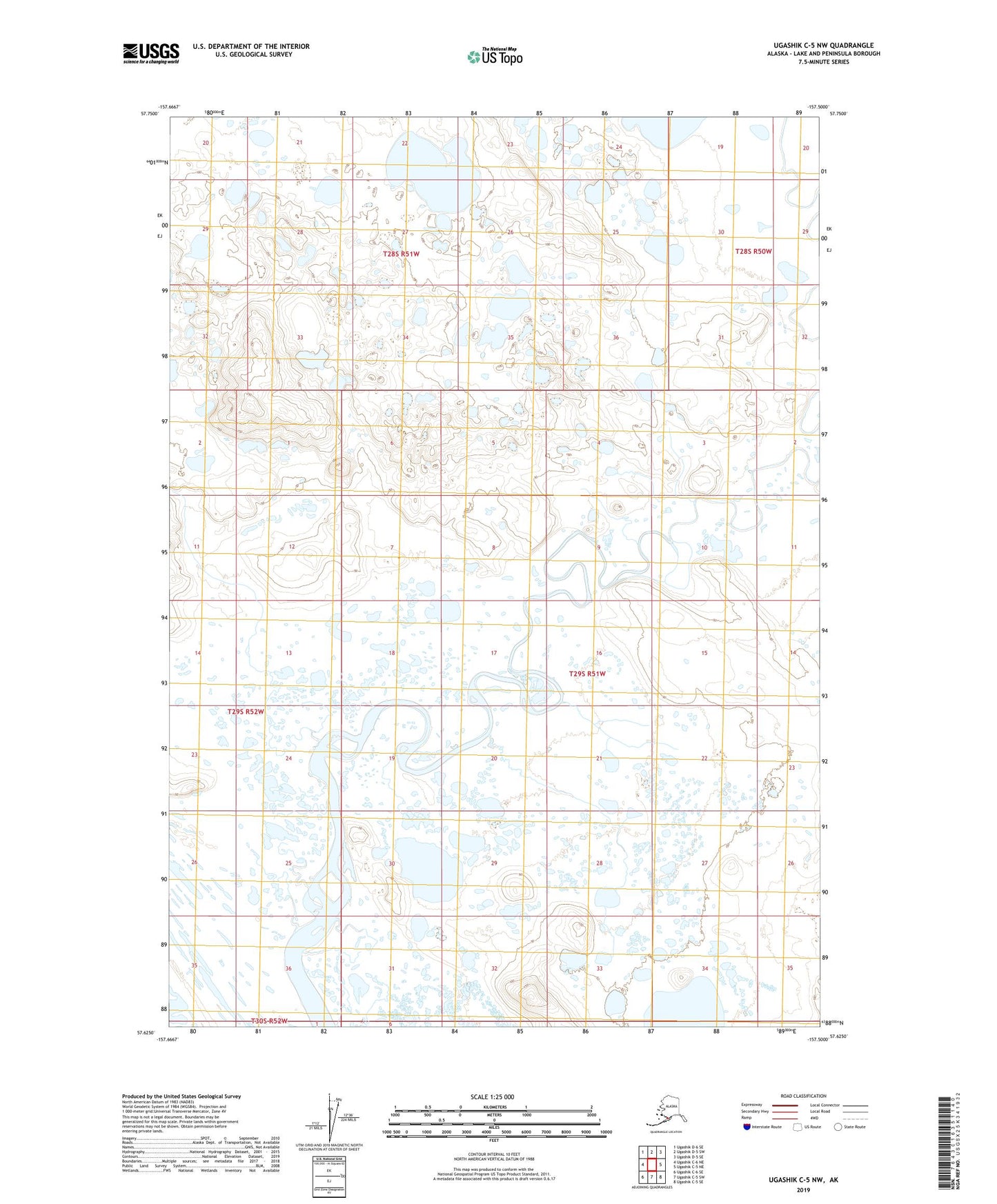 Ugashik C-5 NW Alaska US Topo Map Image