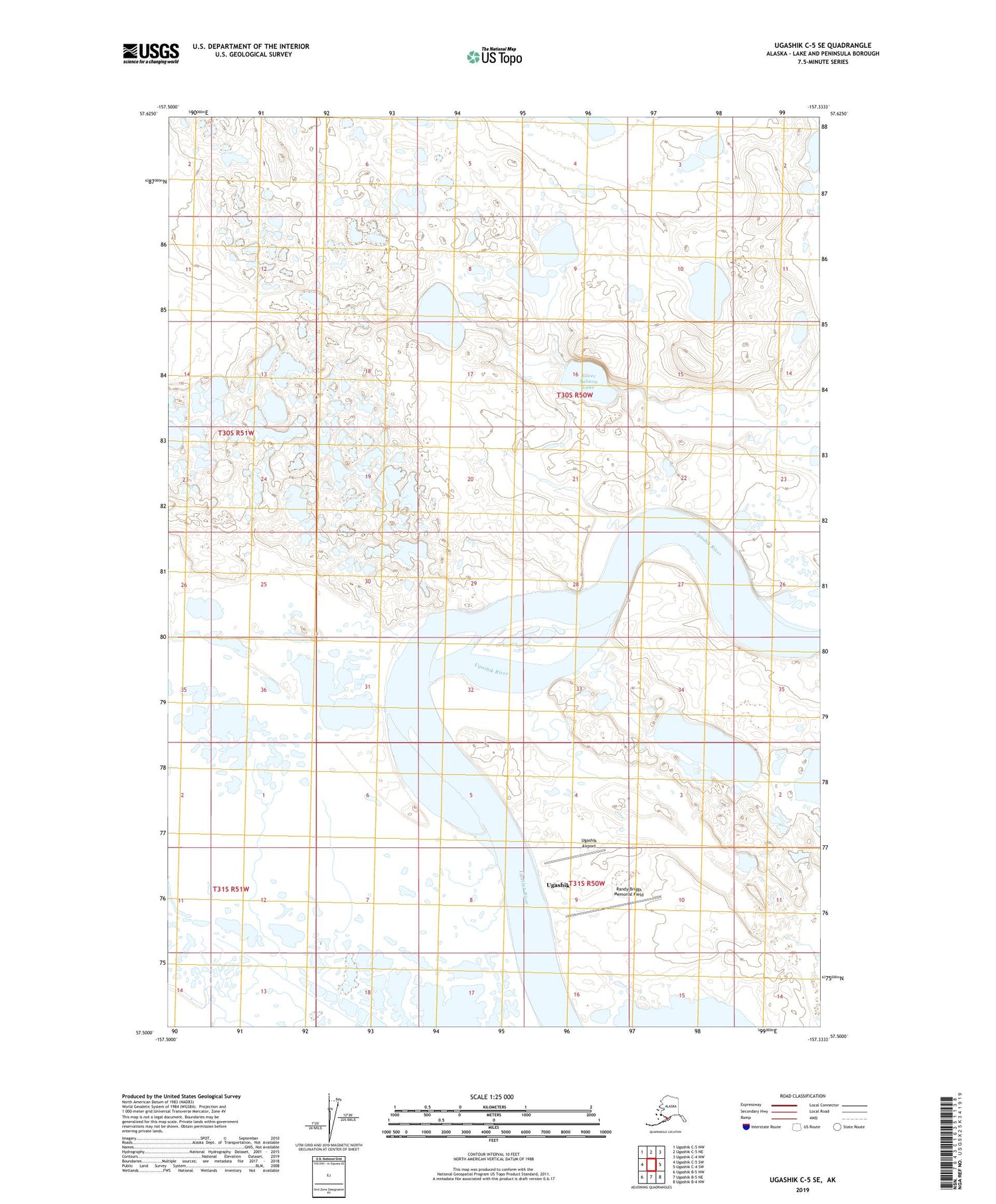 Ugashik C-5 SE Alaska US Topo Map Image