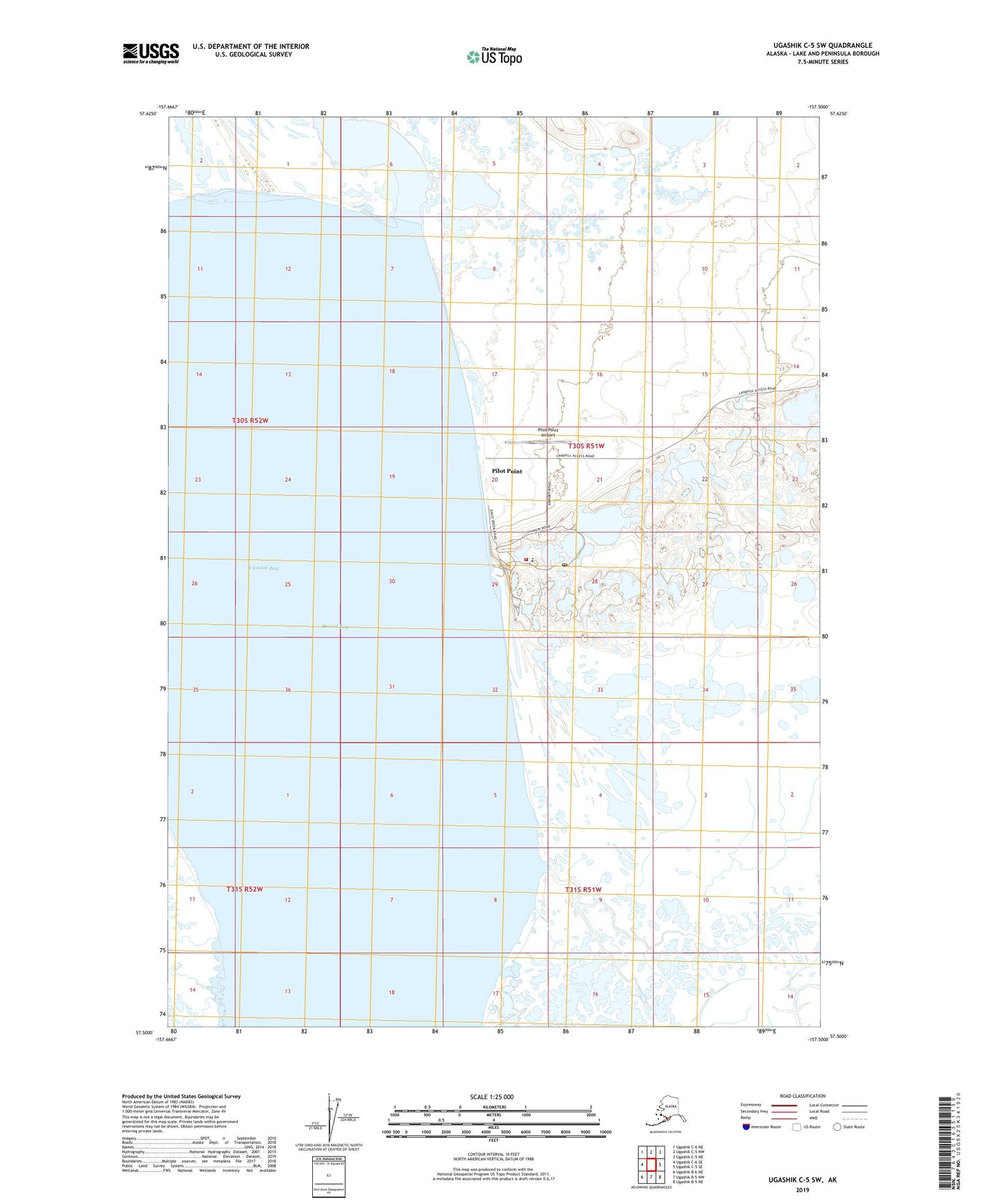 Ugashik C-5 SW Alaska US Topo Map Image