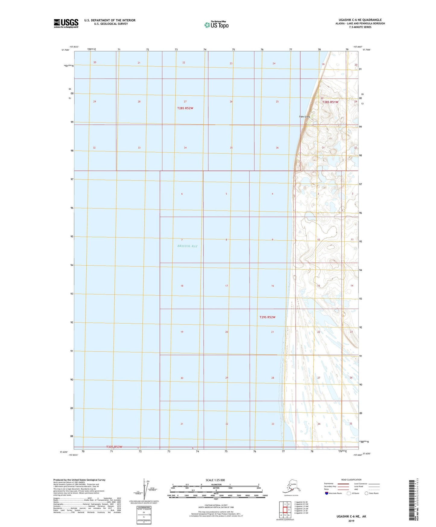 Ugashik C-6 NE Alaska US Topo Map Image