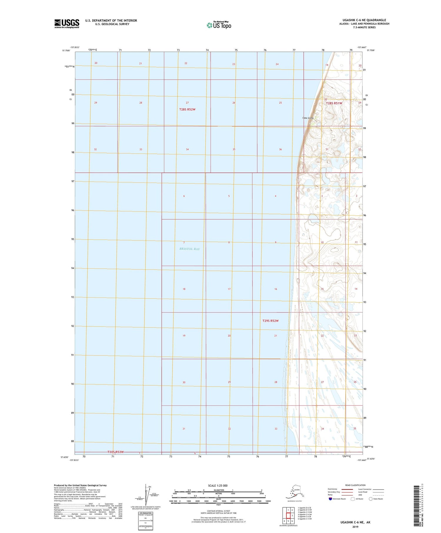 Ugashik C-6 NE Alaska US Topo Map Image