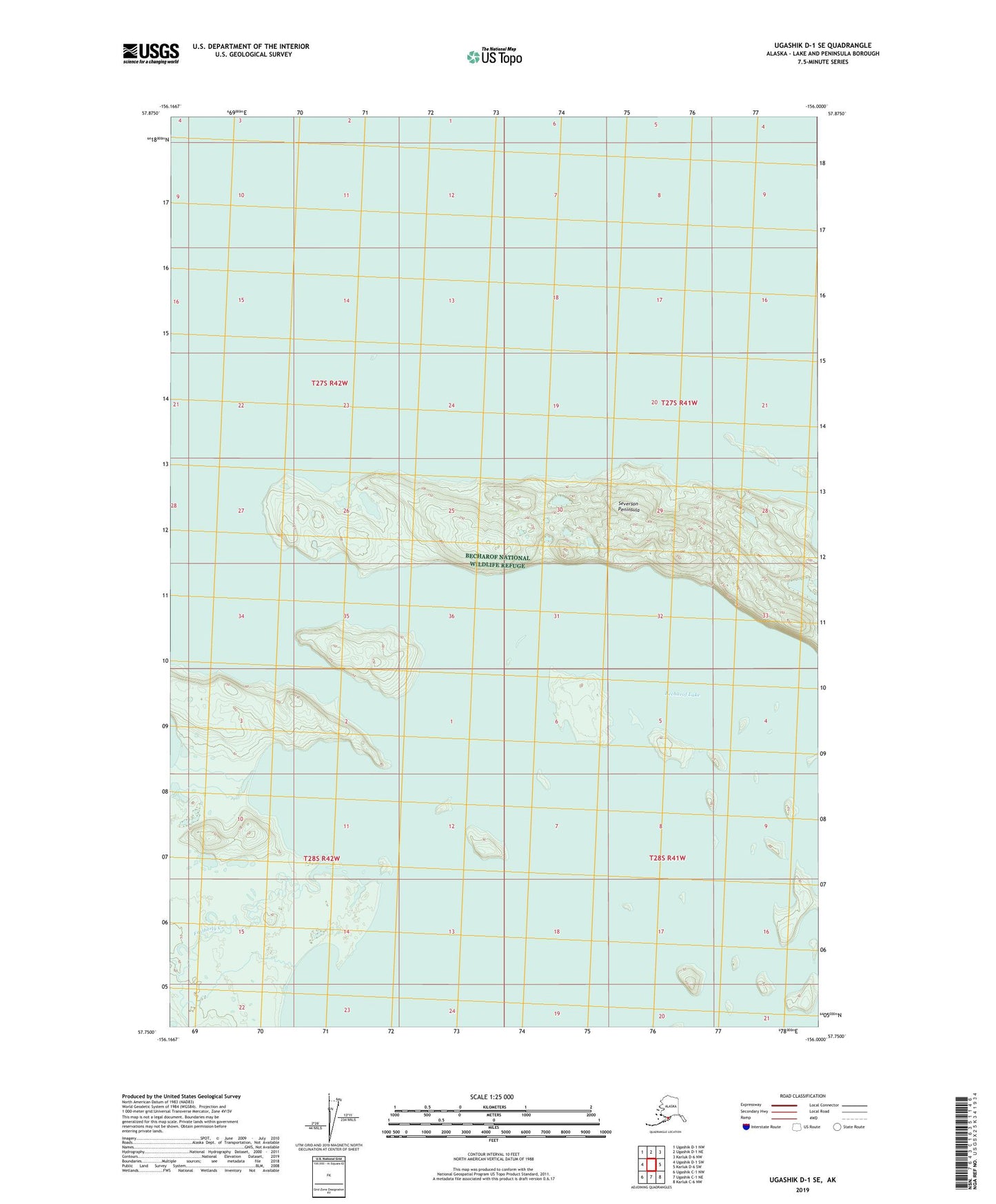 Ugashik D-1 SE Alaska US Topo Map Image