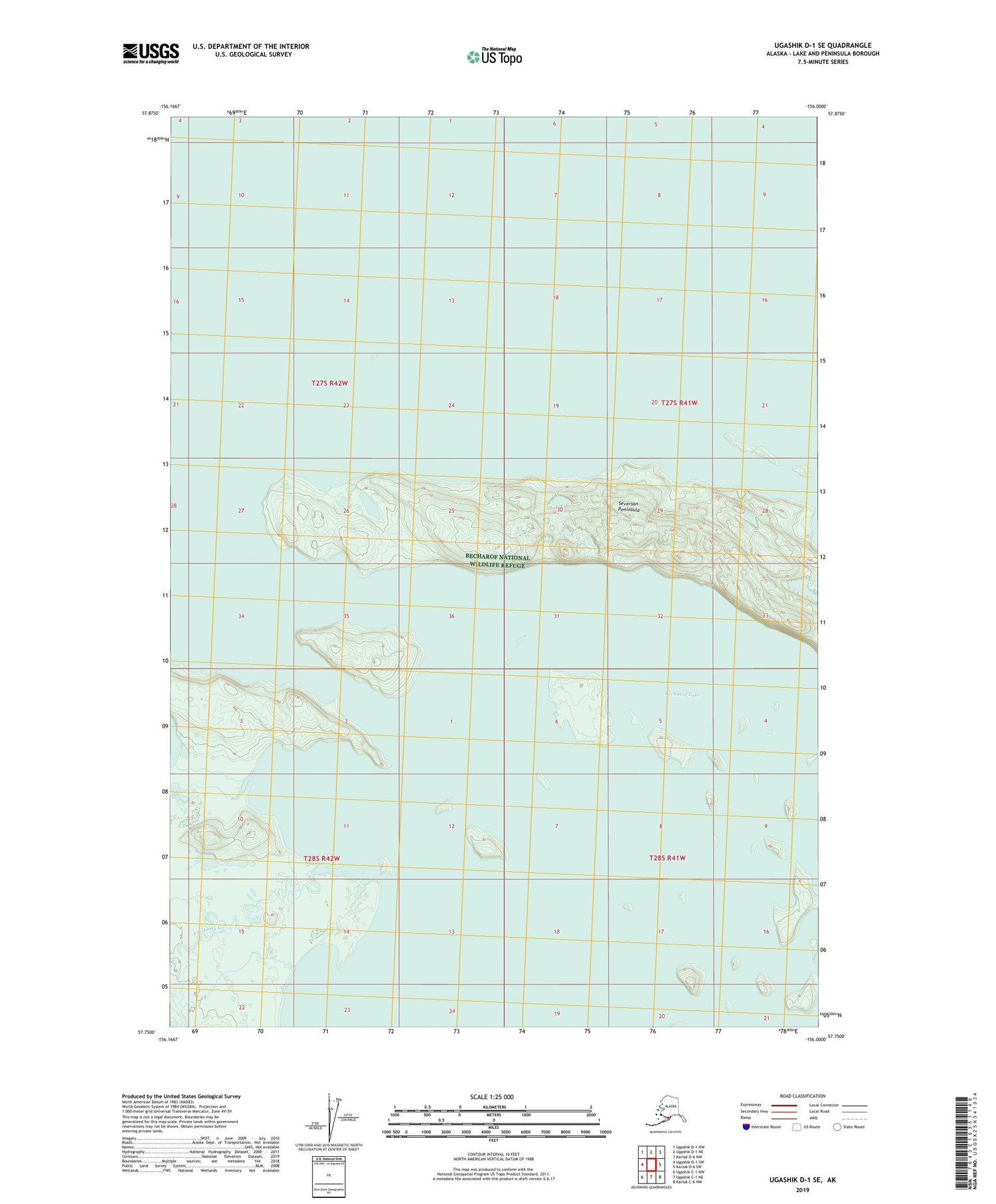 Ugashik D-1 SE Alaska US Topo Map Image
