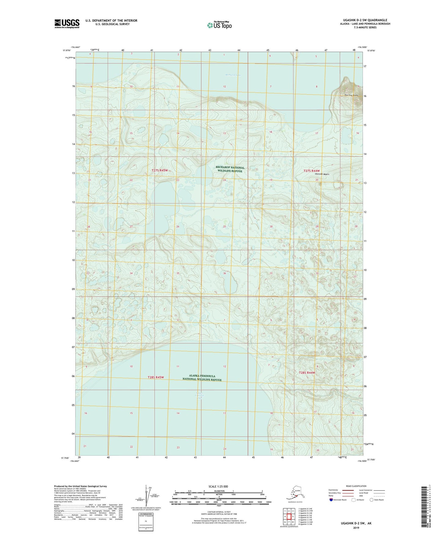 Ugashik D-2 SW Alaska US Topo Map Image