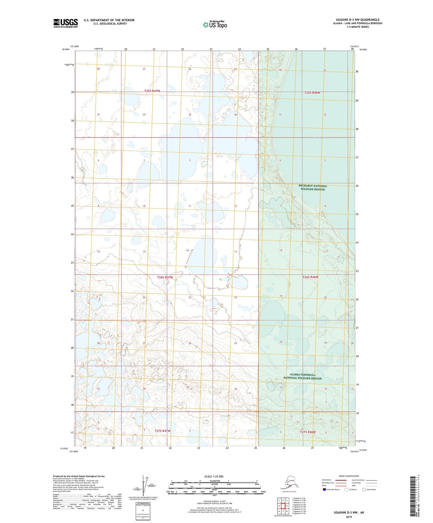 Ugashik D-3 NW Alaska US Topo Map Image