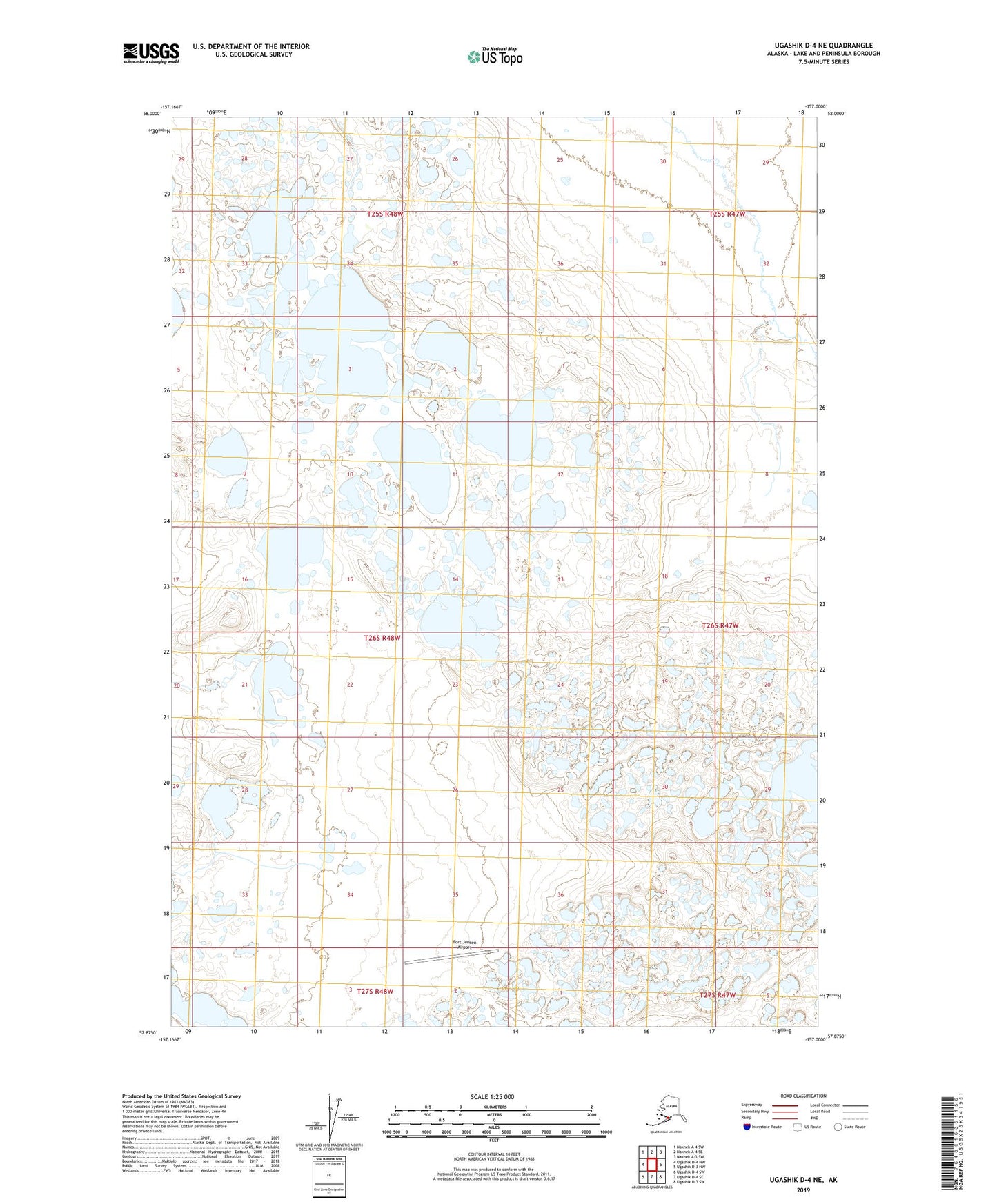 Ugashik D-4 NE Alaska US Topo Map Image