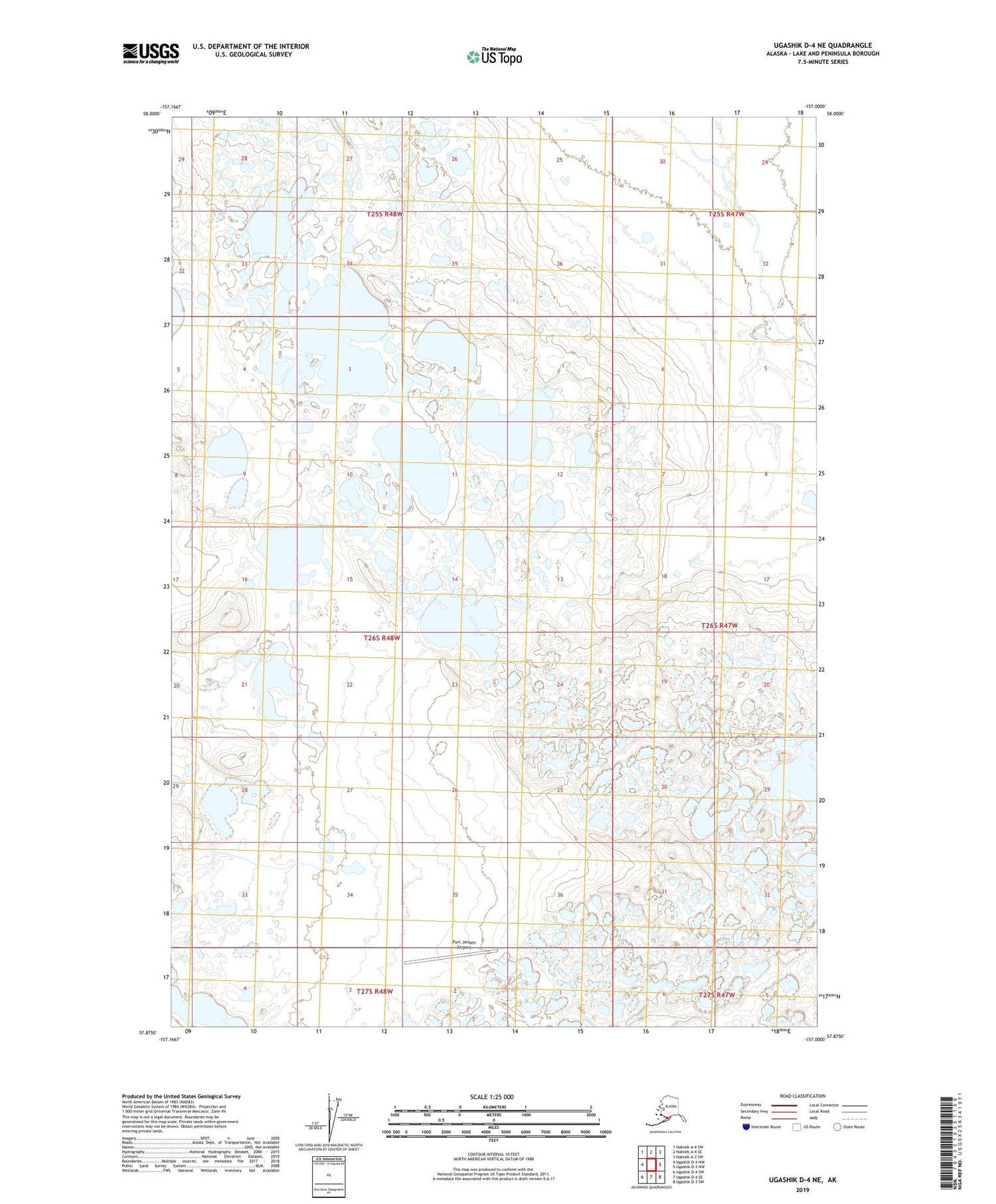 Ugashik D-4 NE Alaska US Topo Map Image