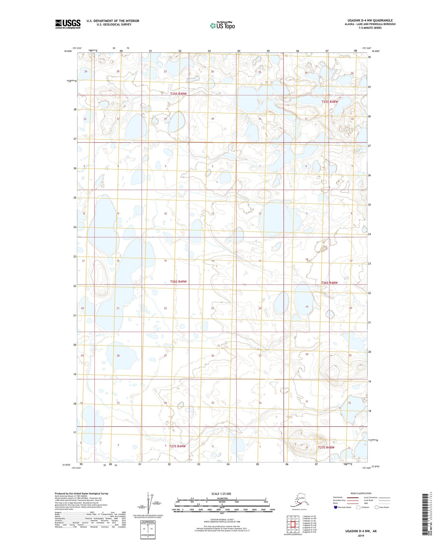 Ugashik D-4 NW Alaska US Topo Map Image