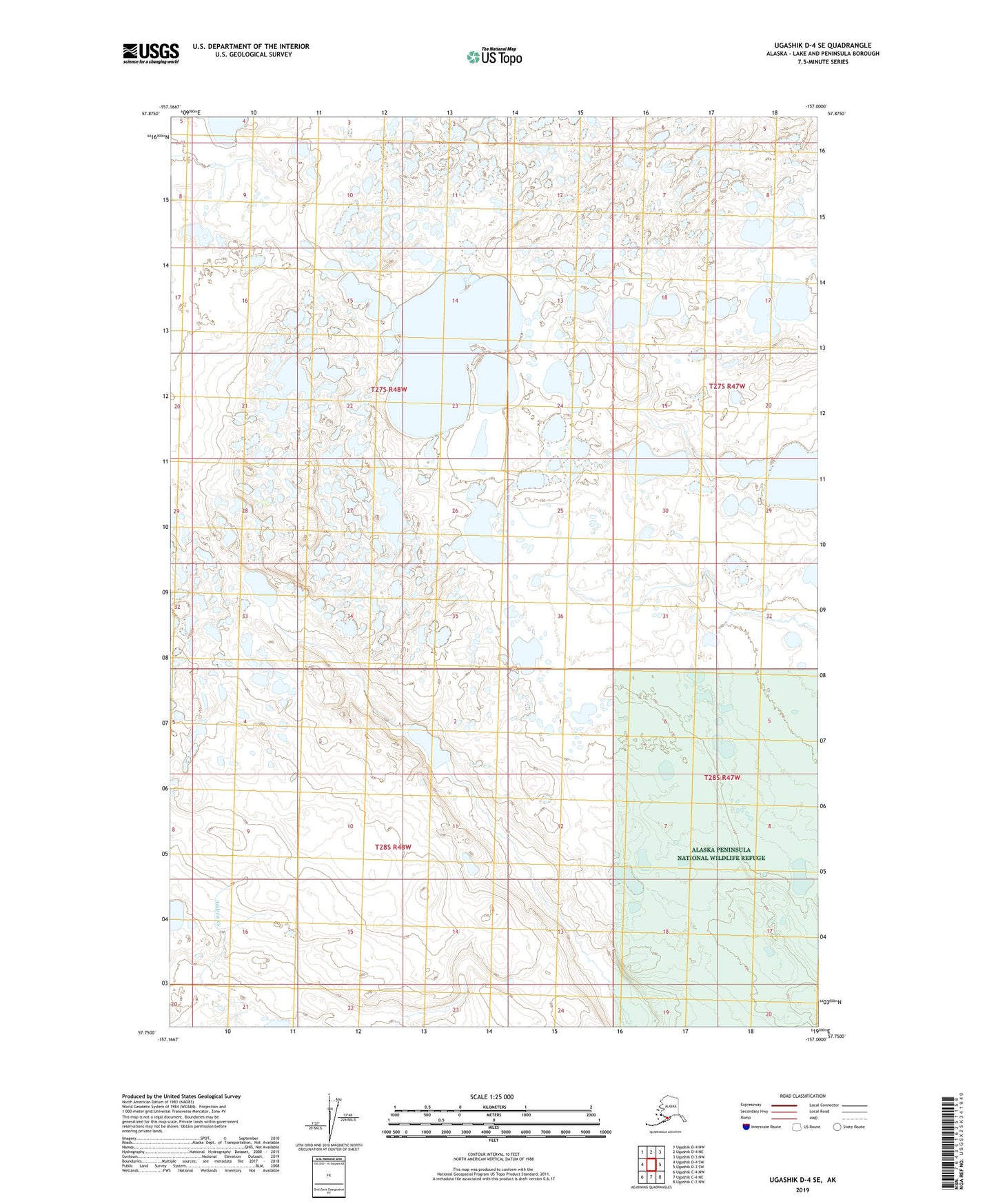 Ugashik D-4 SE Alaska US Topo Map Image