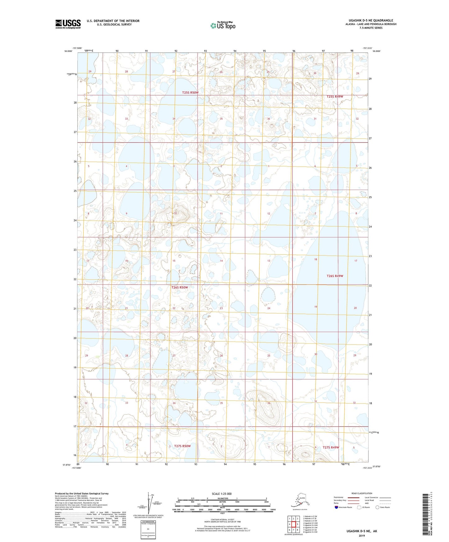 Ugashik D-5 NE Alaska US Topo Map Image