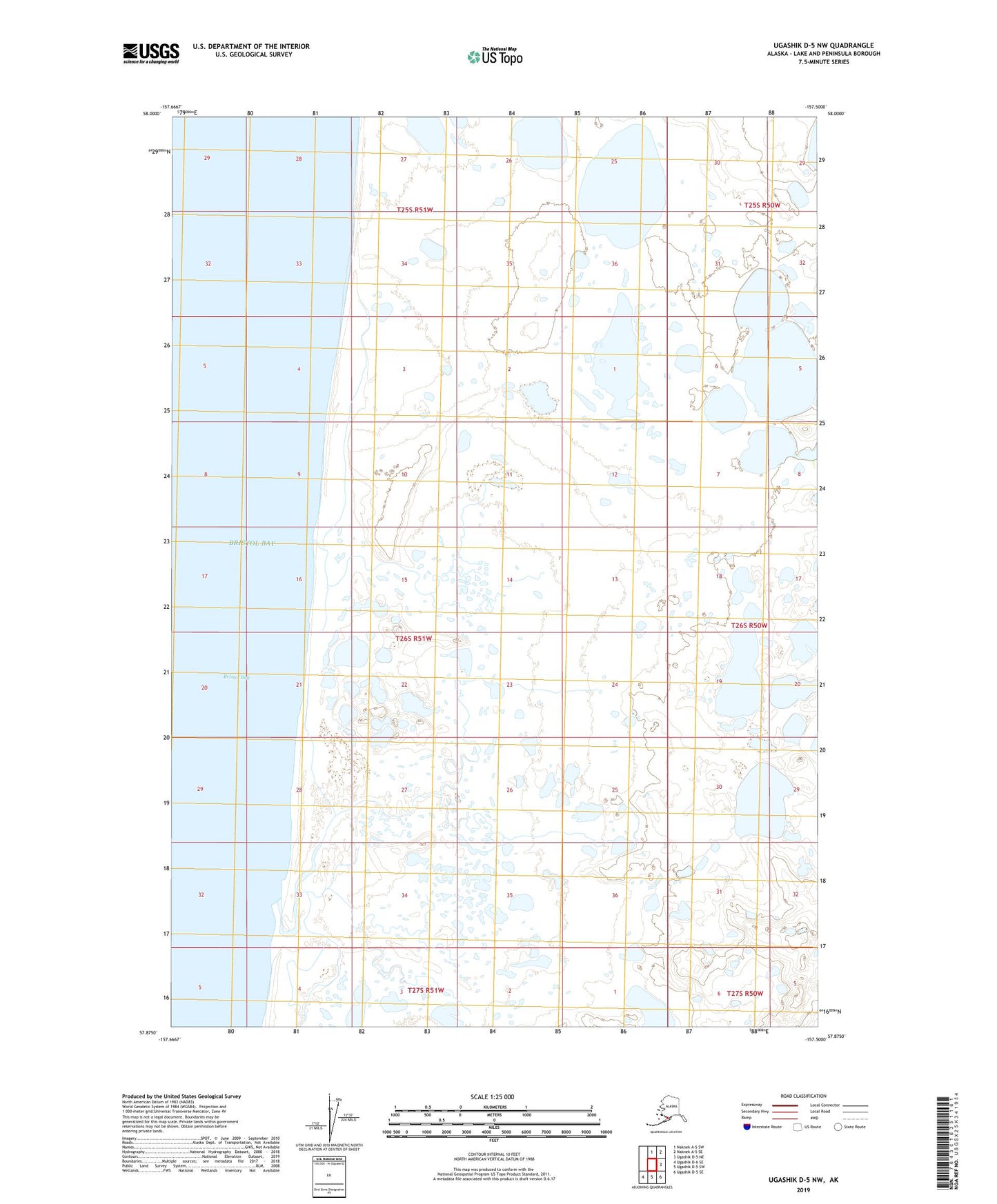 Ugashik D-5 NW Alaska US Topo Map Image