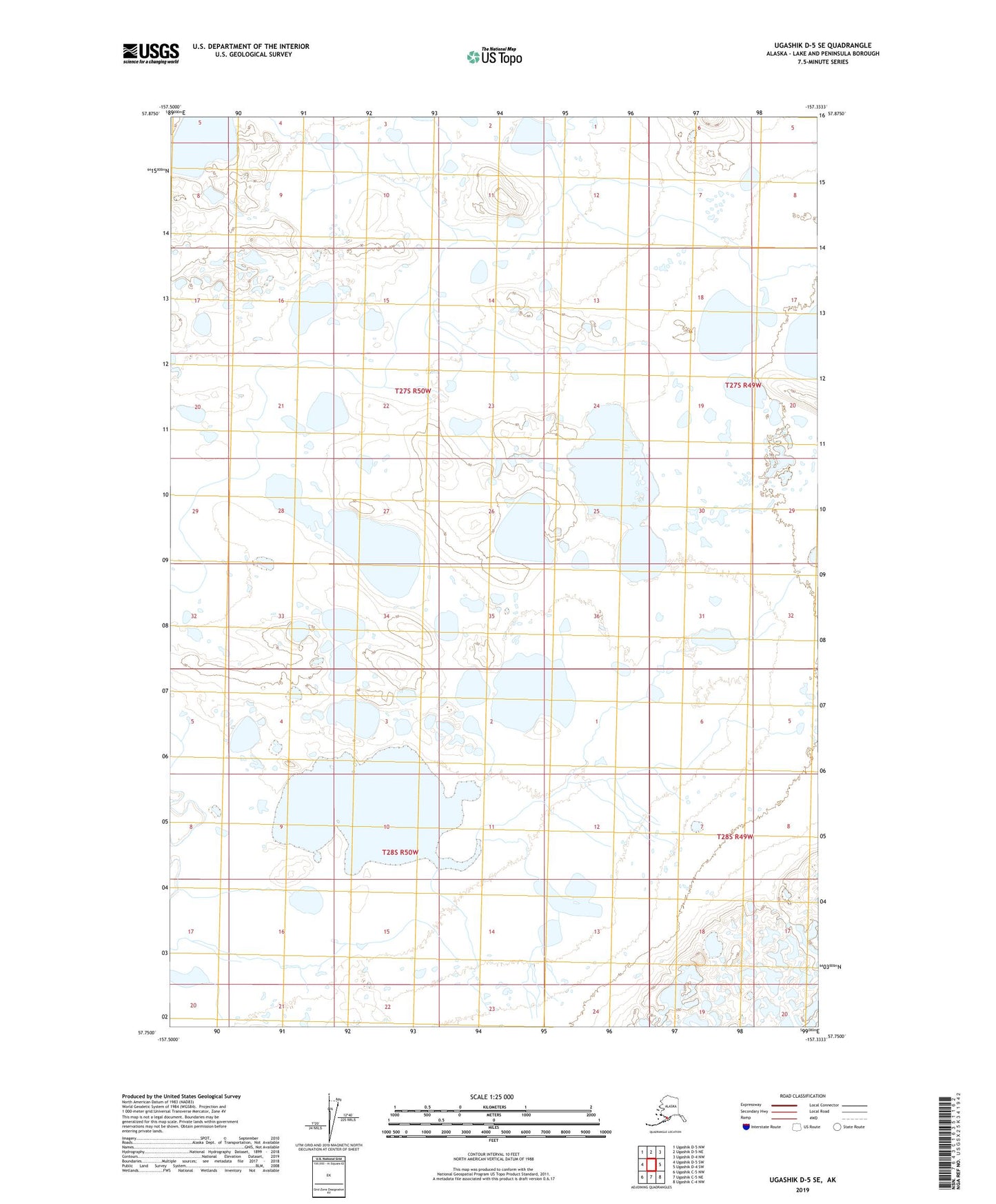 Ugashik D-5 SE Alaska US Topo Map Image