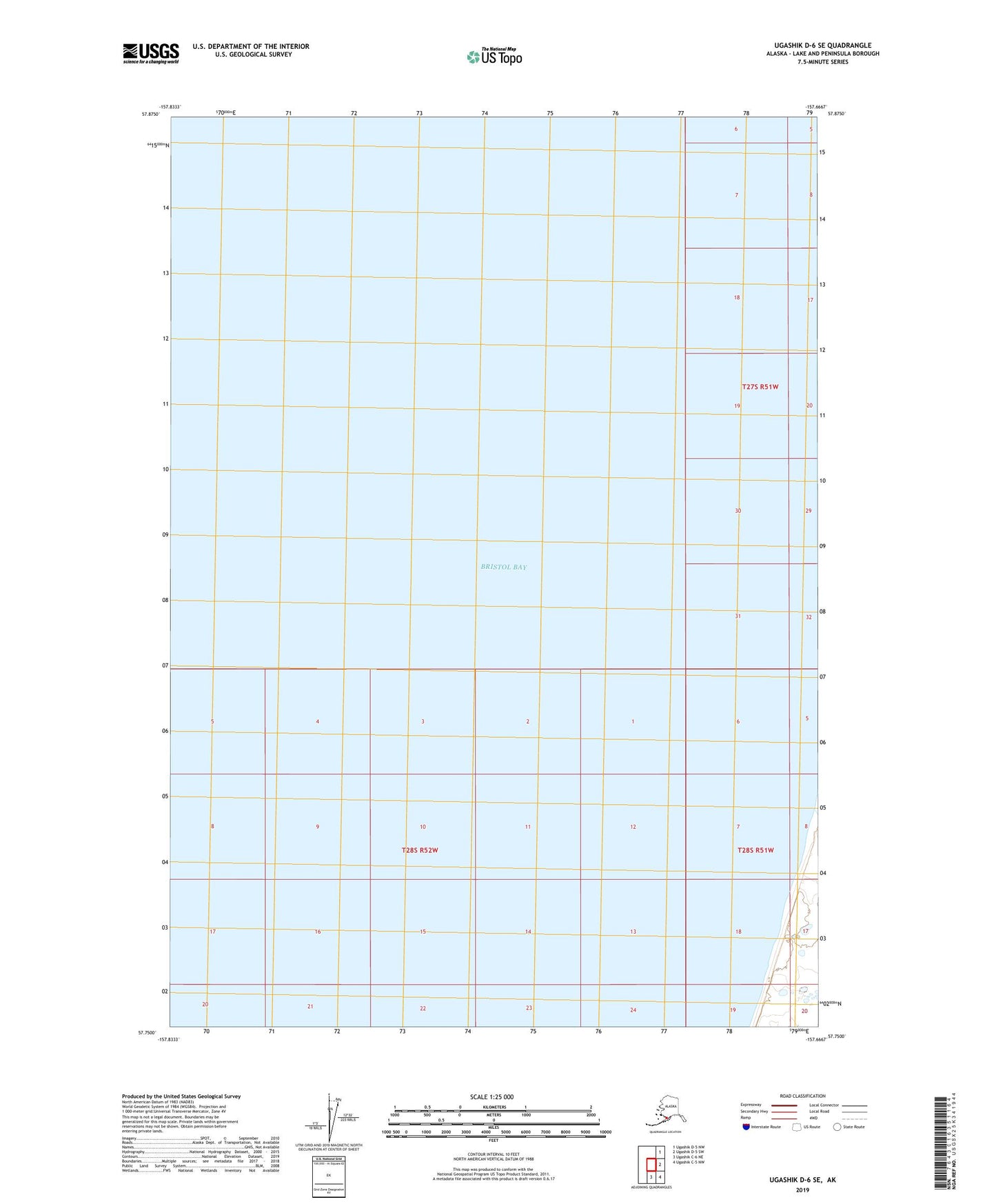 Ugashik D-6 SE Alaska US Topo Map Image