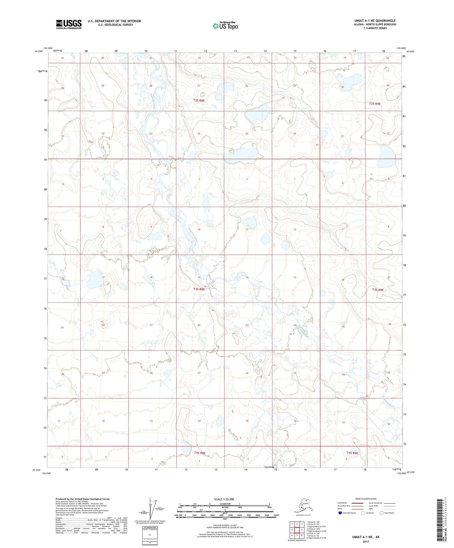 Umiat A-1 NE Alaska US Topo Map Image