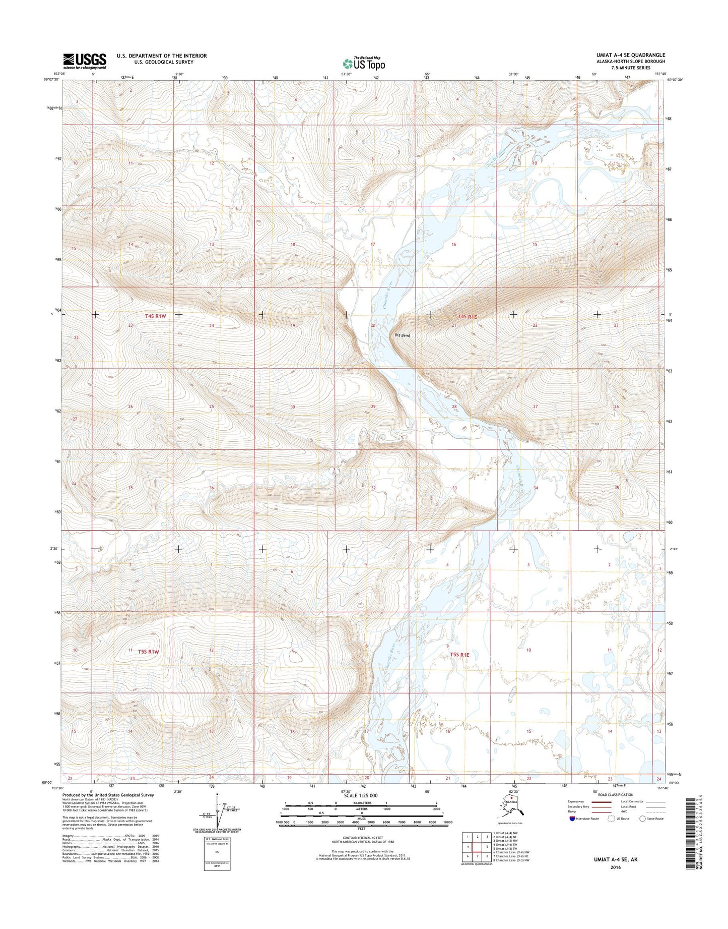 Umiat A-4 SE Alaska US Topo Map Image