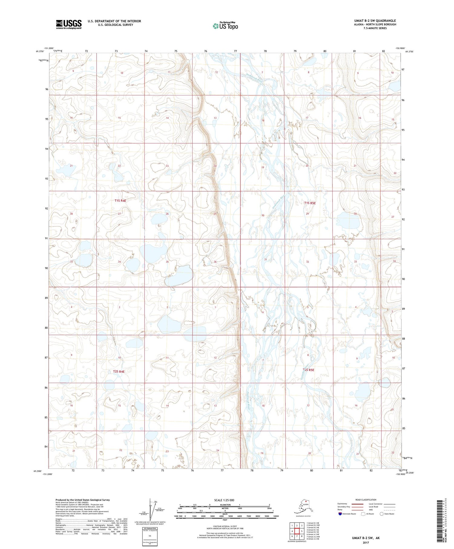 Umiat B-2 SW Alaska US Topo Map Image