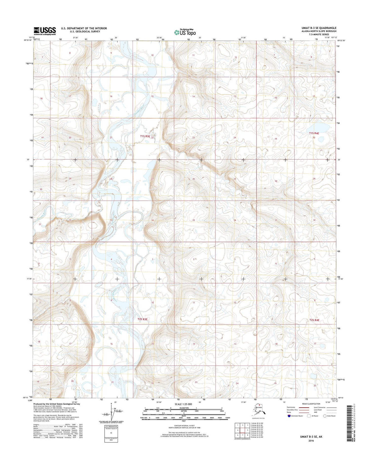 Umiat B-3 SE Alaska US Topo Map Image
