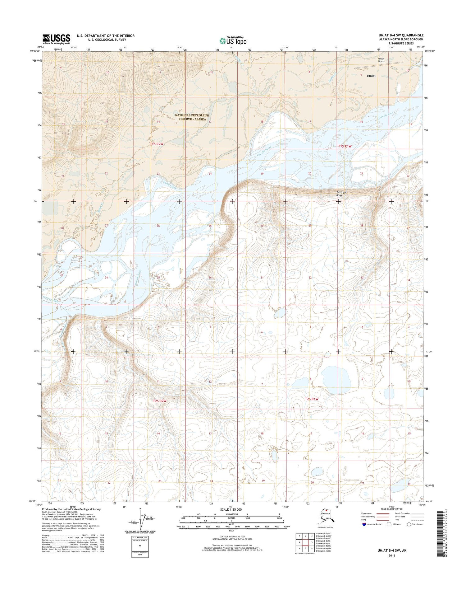 Umiat B-4 SW Alaska US Topo Map Image
