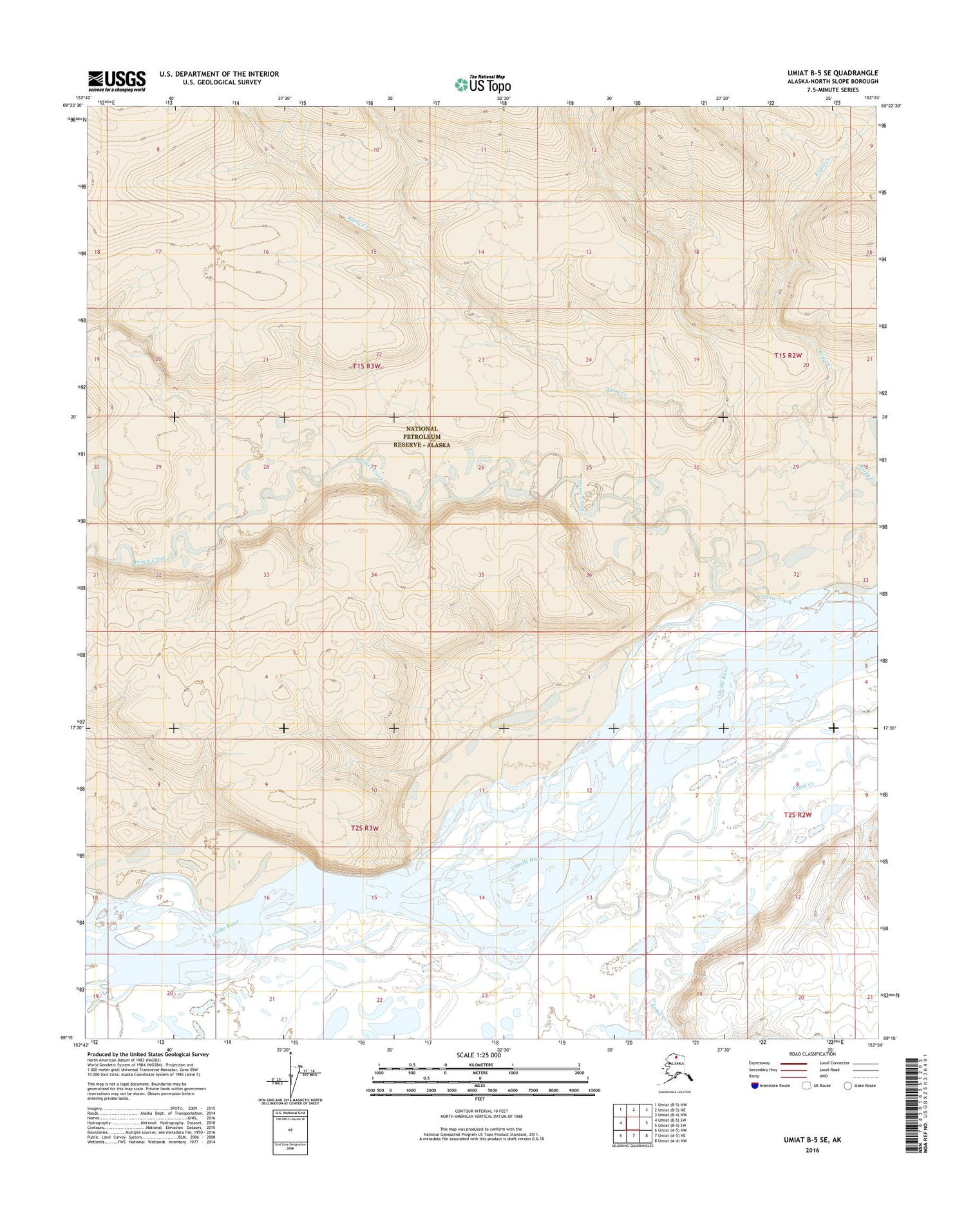 Umiat B-5 SE Alaska US Topo Map Image