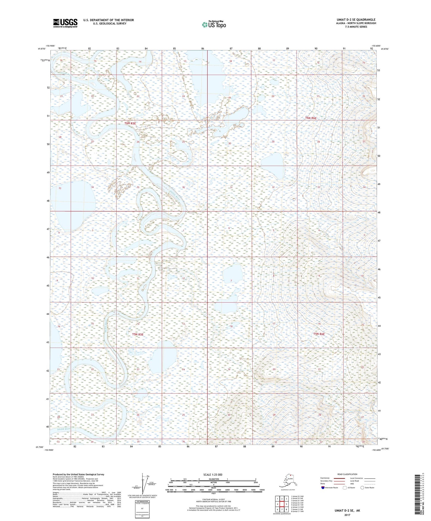 Umiat D-2 SE Alaska US Topo Map Image