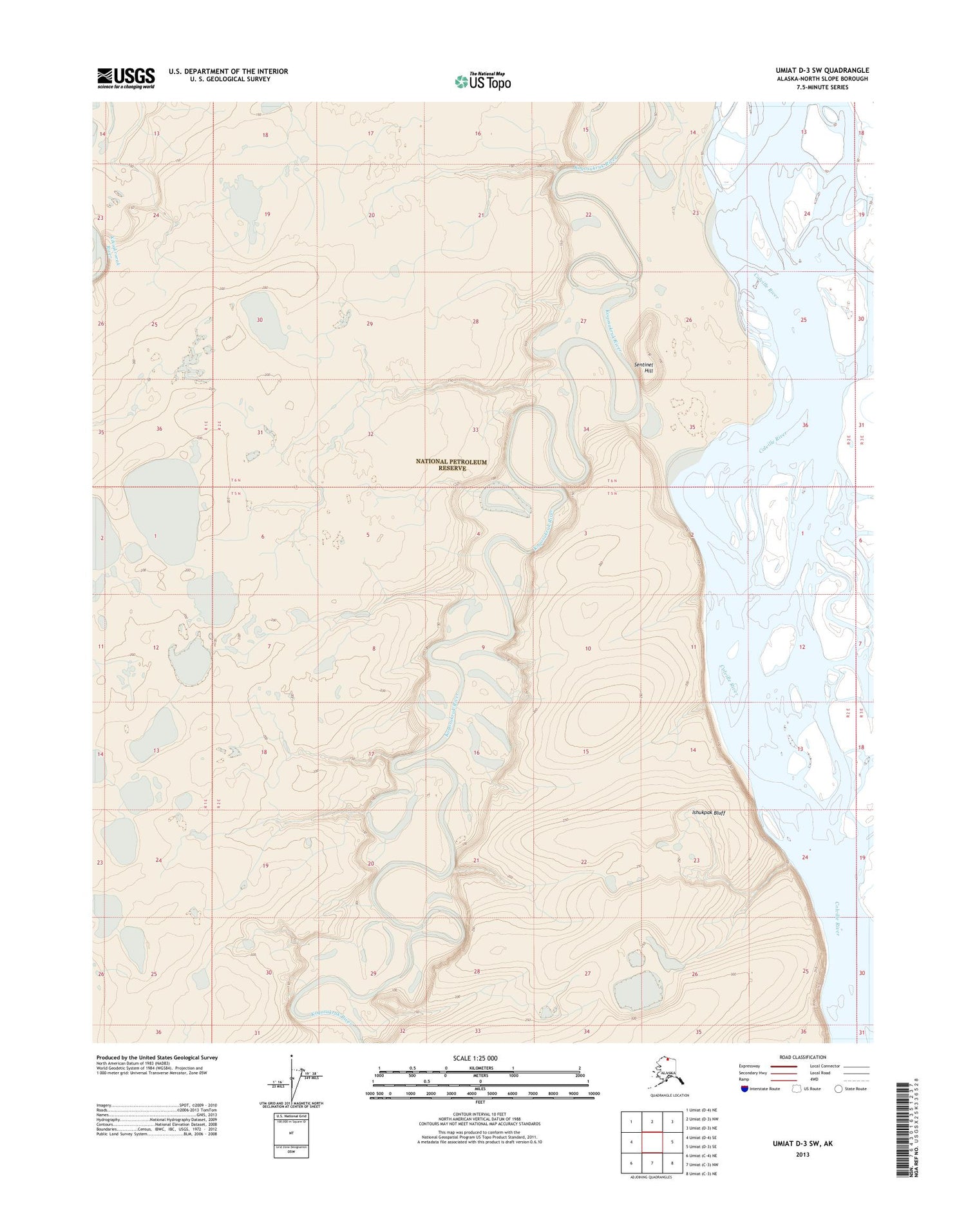 Umiat D-3 SW Alaska US Topo Map Image