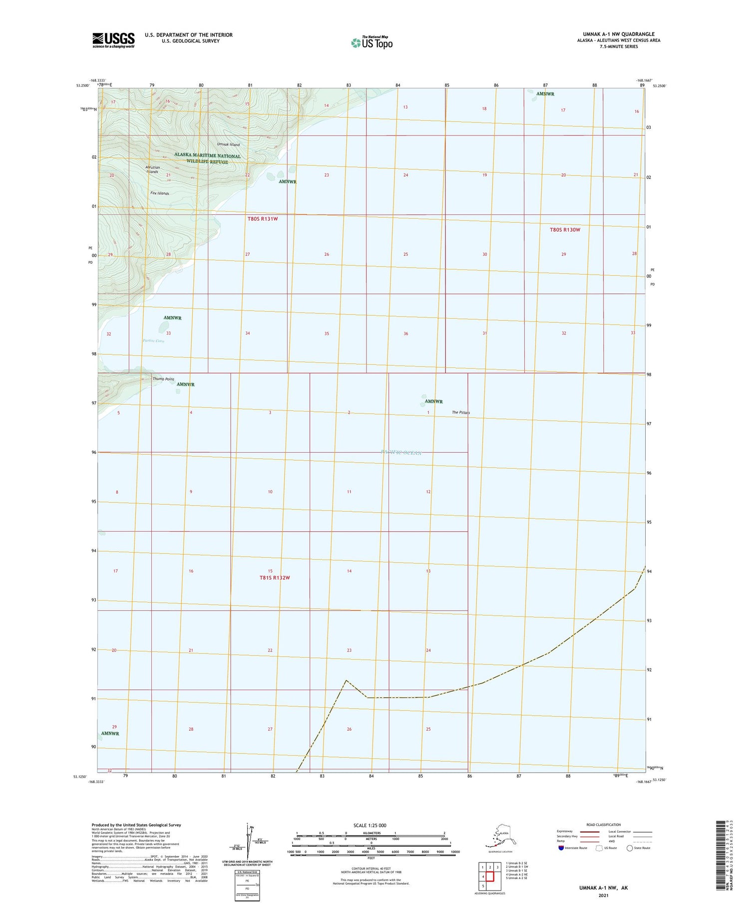 Umnak A-1 NW Alaska US Topo Map Image