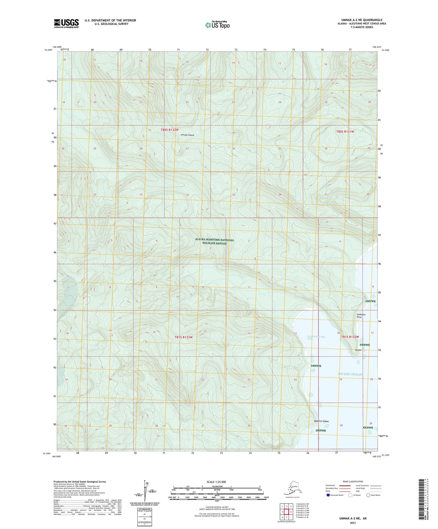 Umnak A-2 NE Alaska US Topo Map Image