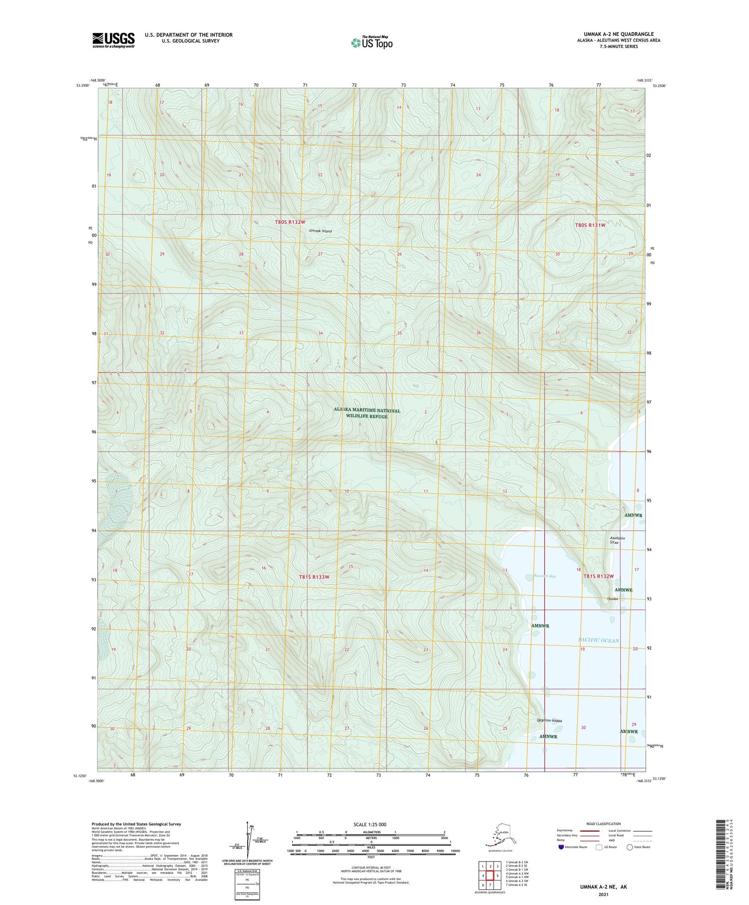 Umnak A-2 NE Alaska US Topo Map Image