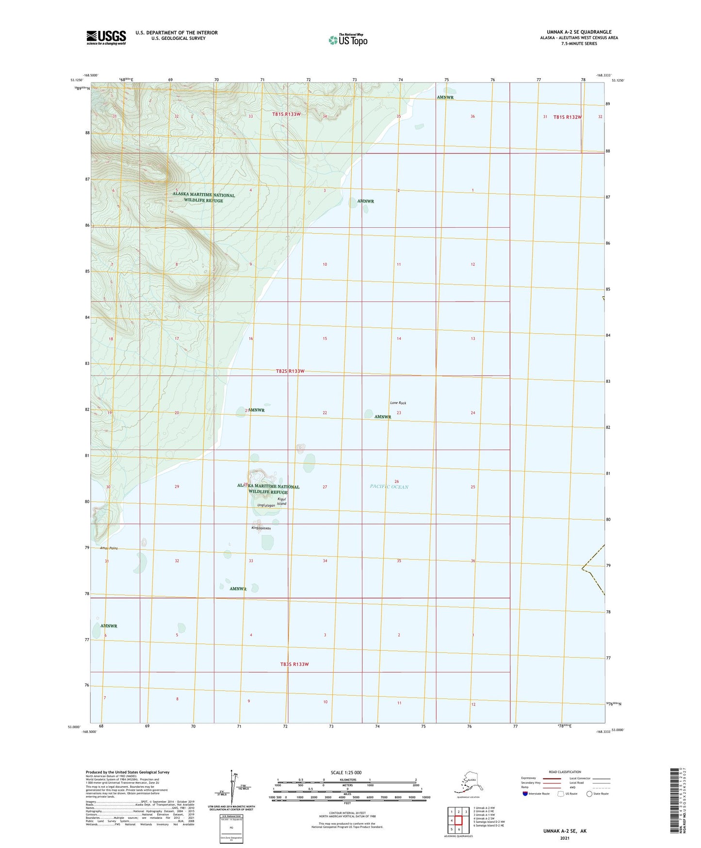Umnak A-2 SE Alaska US Topo Map Image