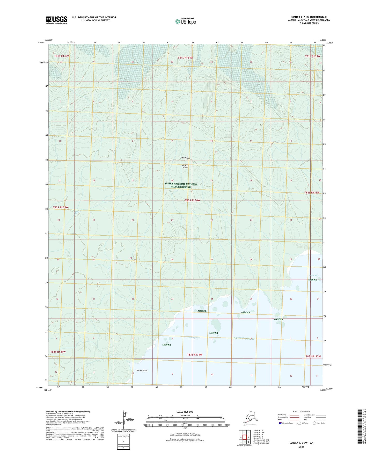 Umnak A-2 SW Alaska US Topo Map Image