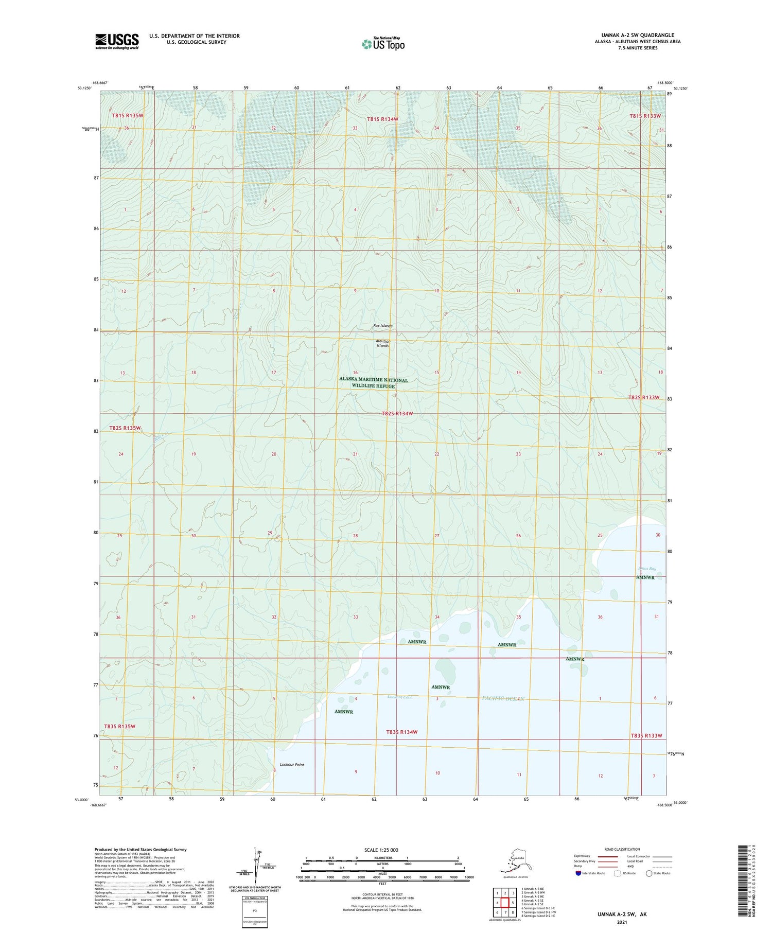 Umnak A-2 SW Alaska US Topo Map Image
