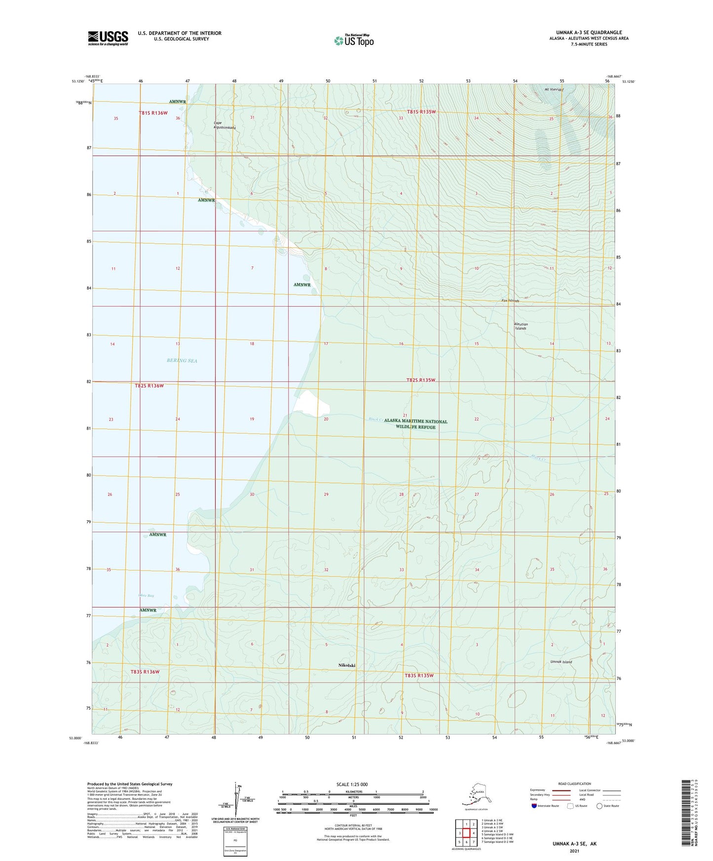 Umnak A-3 SE Alaska US Topo Map Image