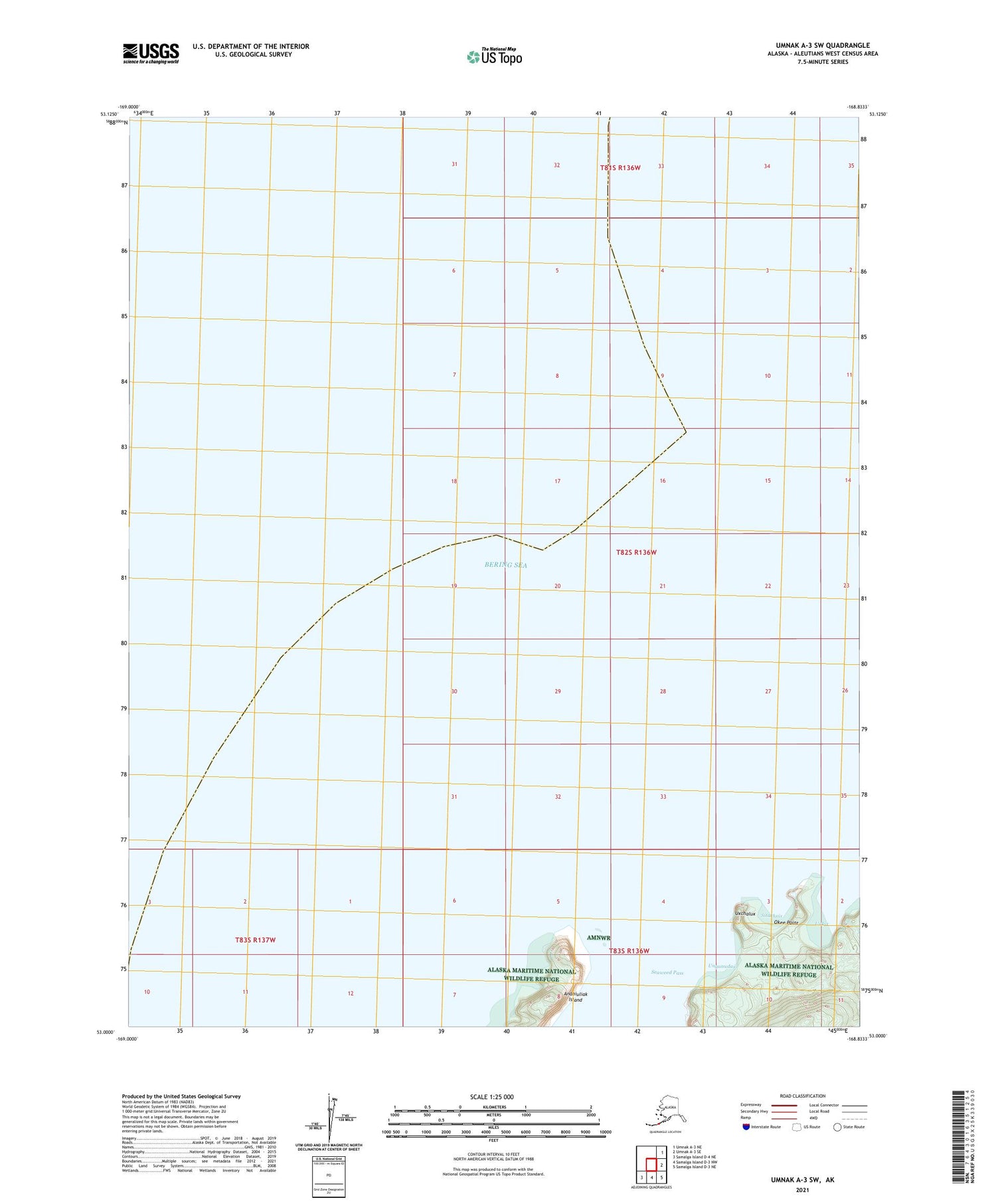 Umnak A-3 SW Alaska US Topo Map Image