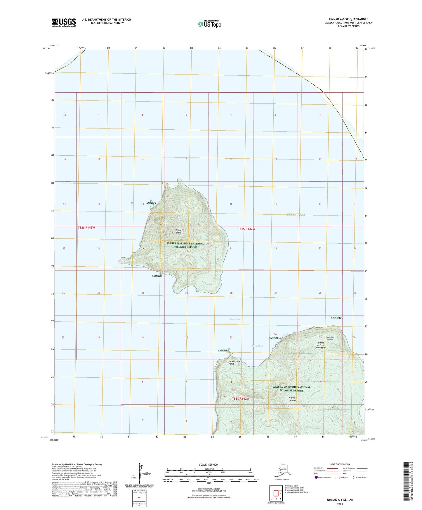 Umnak A-6 SE Alaska US Topo Map Image