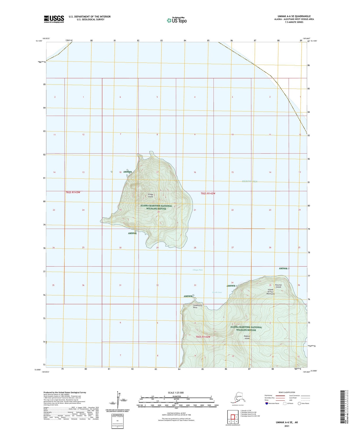 Umnak A-6 SE Alaska US Topo Map Image