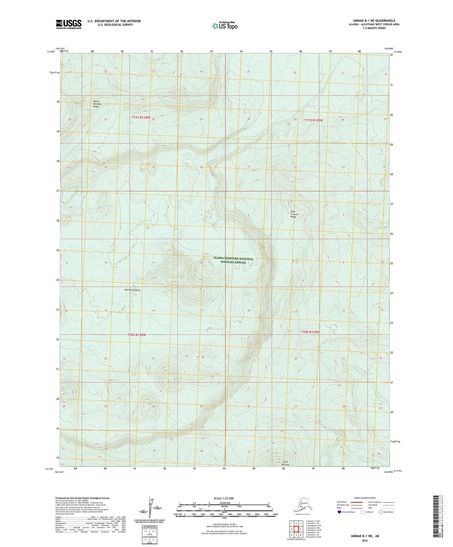 Umnak B-1 NE Alaska US Topo Map Image