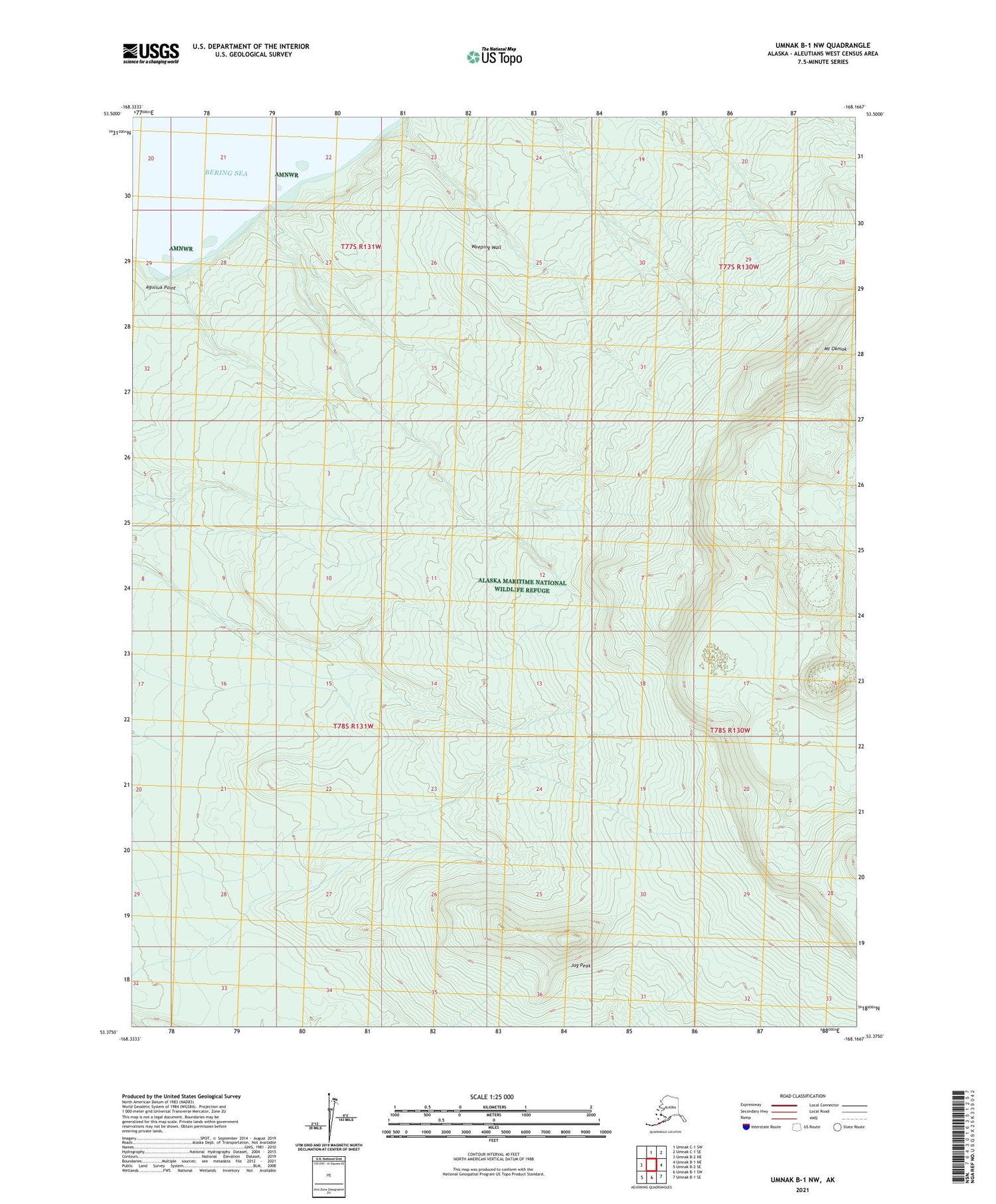 Umnak B-1 NW Alaska US Topo Map Image