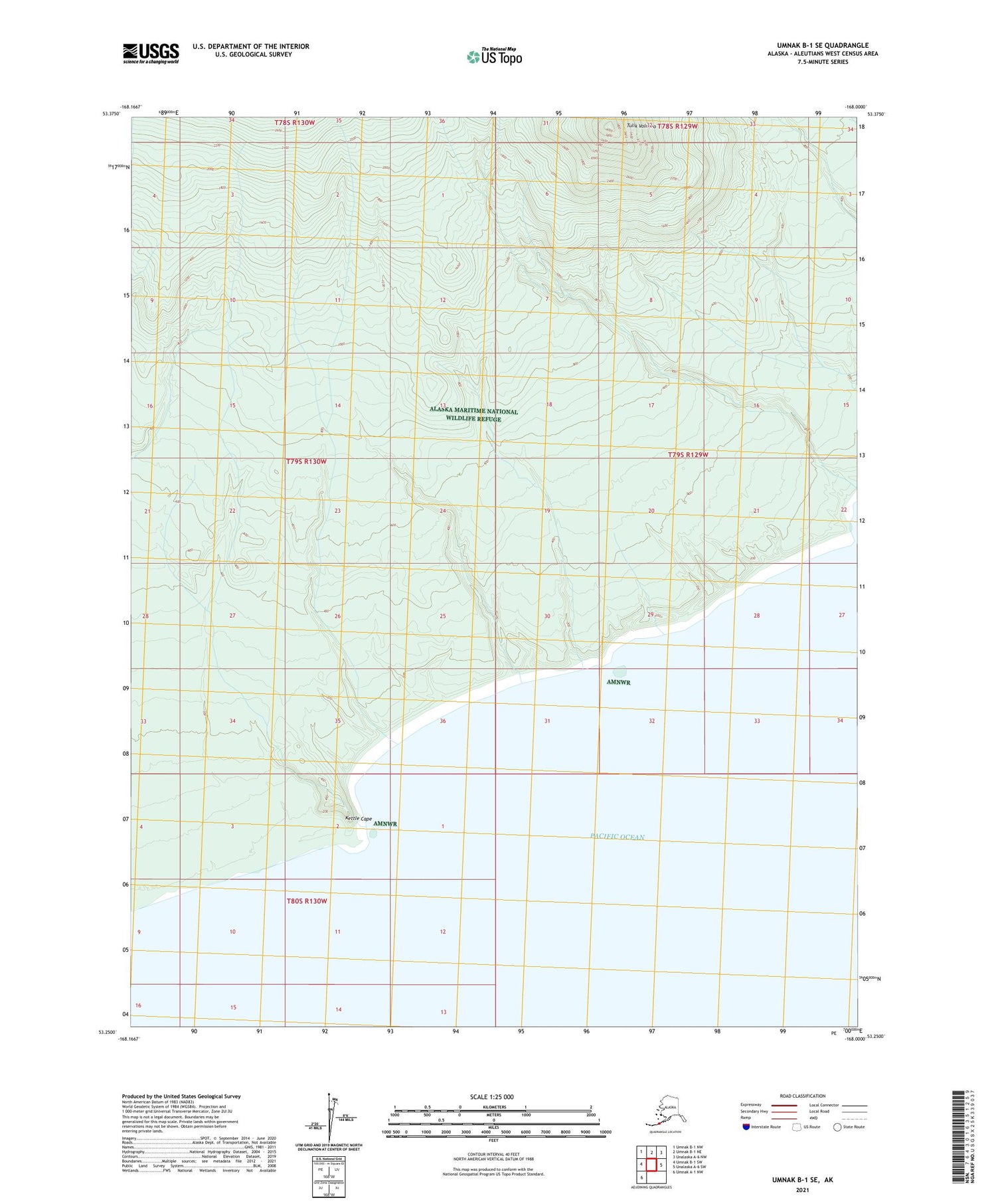 Umnak B-1 SE Alaska US Topo Map Image