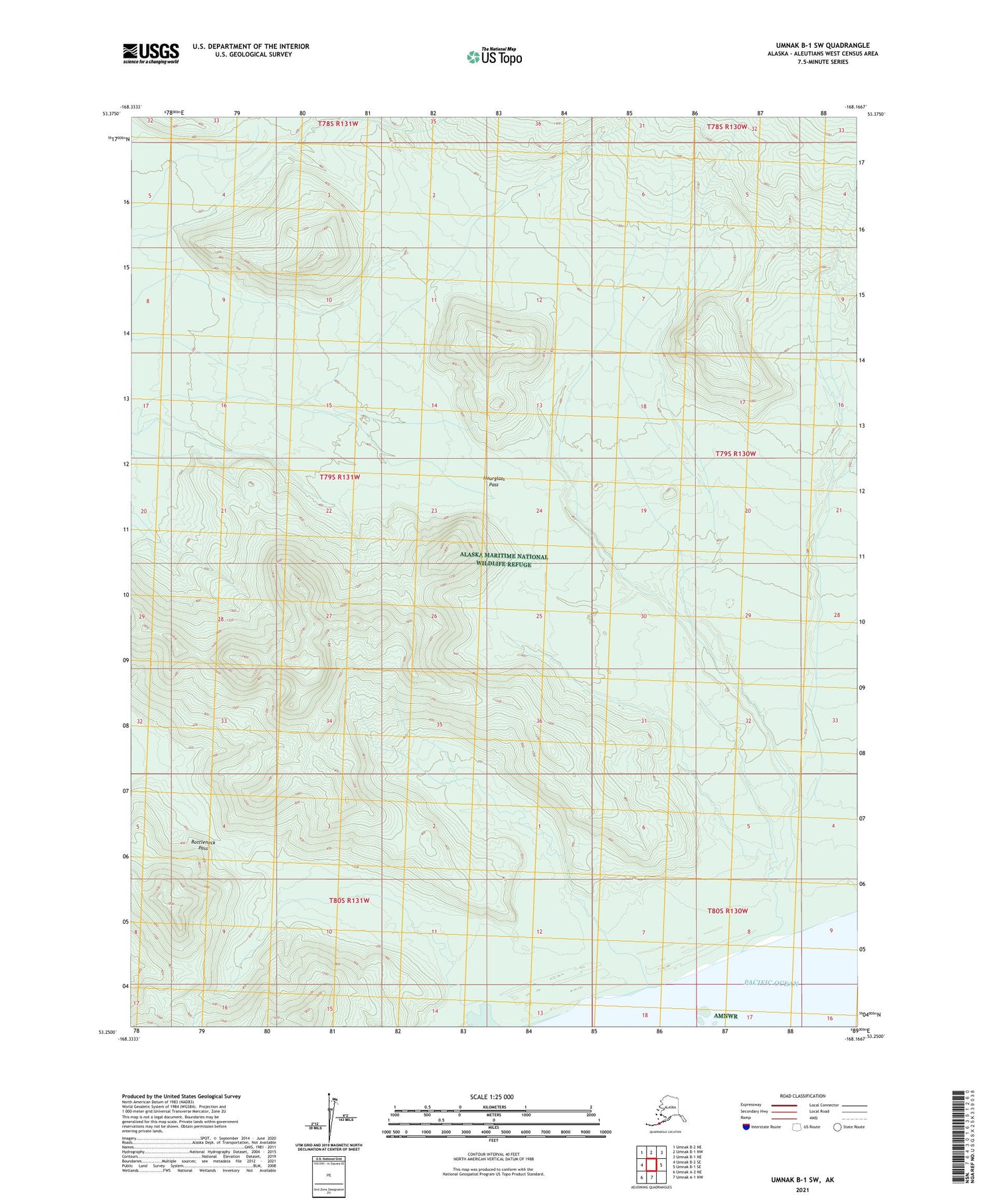 Umnak B-1 SW Alaska US Topo Map Image