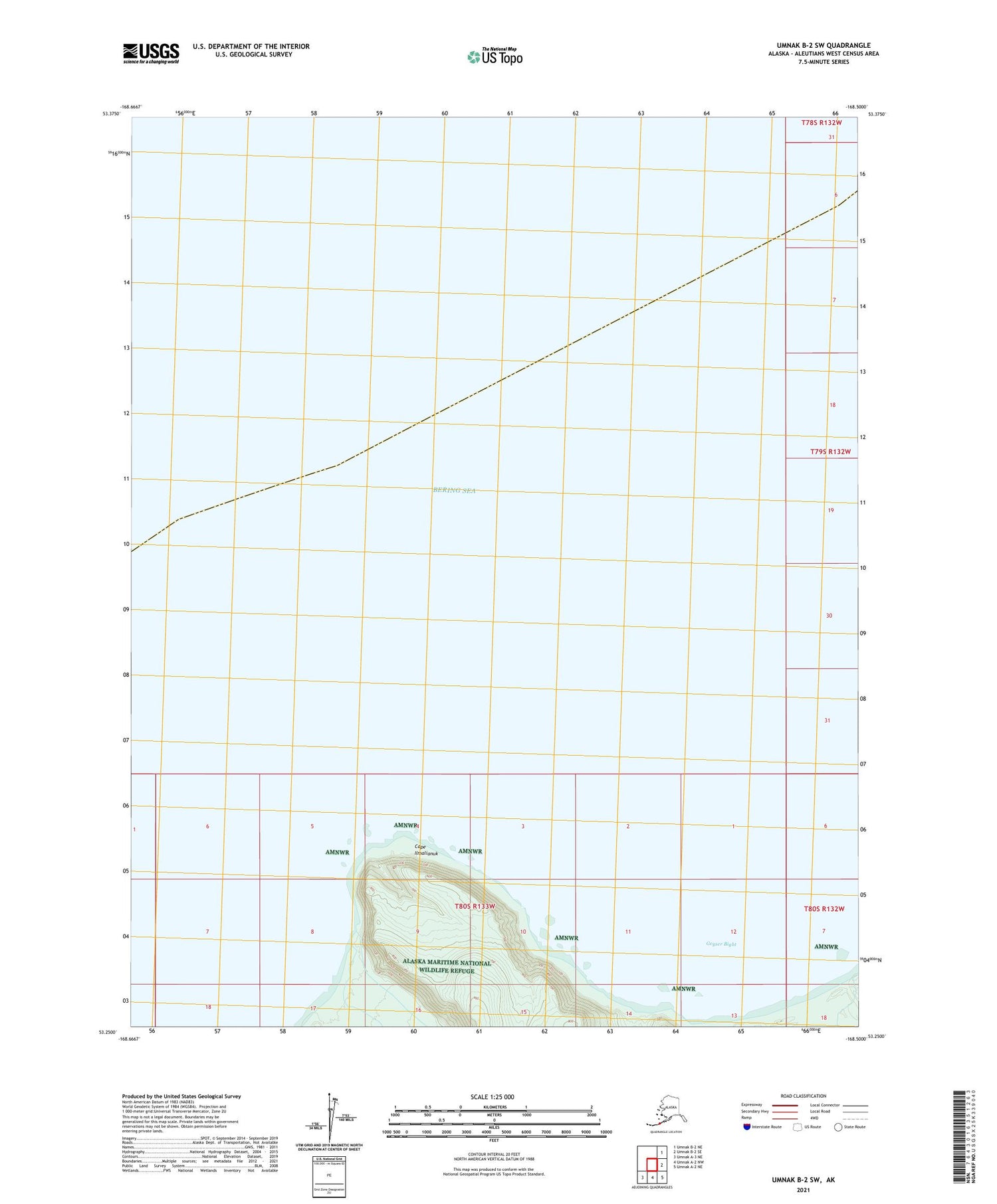 Umnak B-2 SW Alaska US Topo Map Image