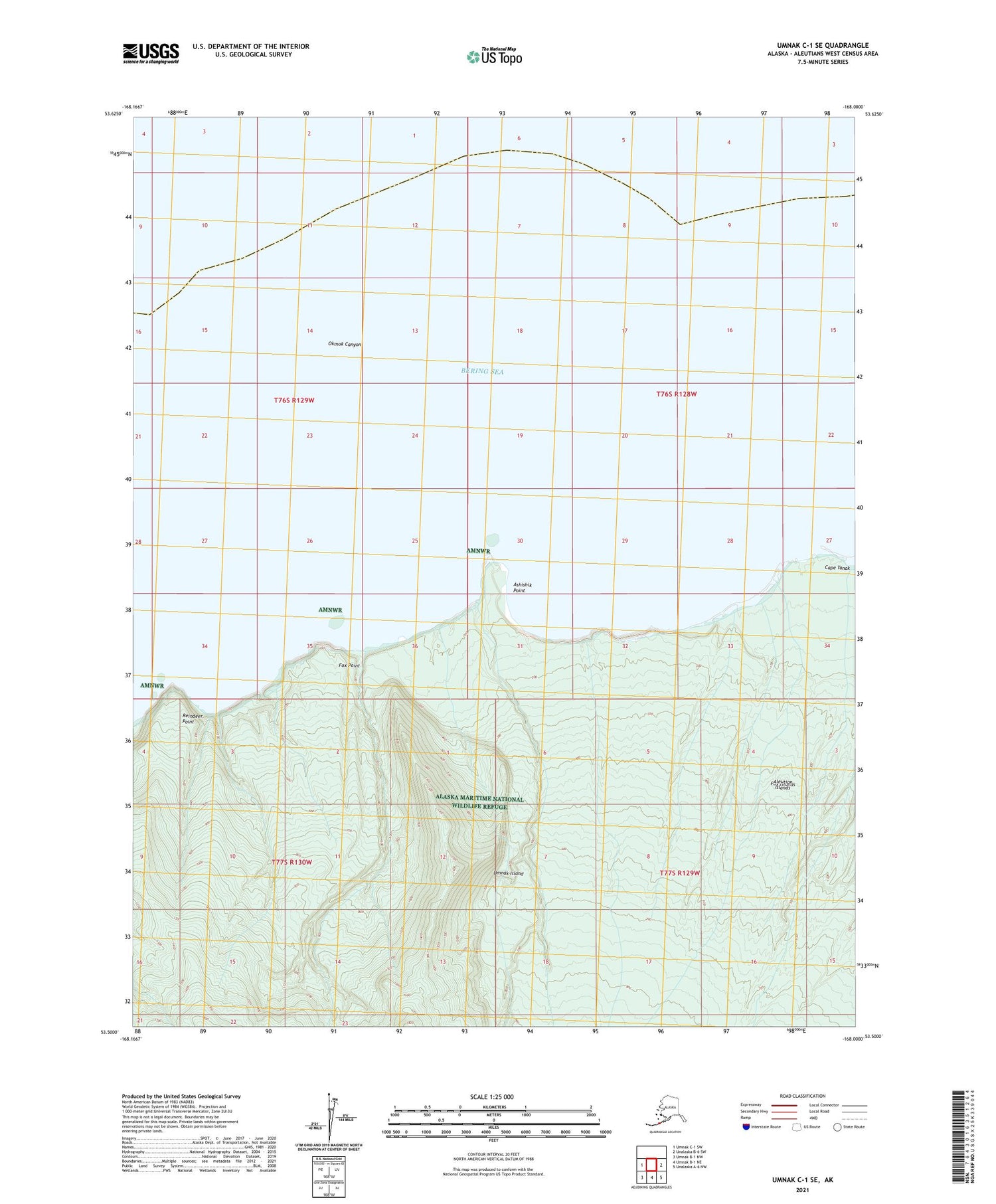 Umnak C-1 SE Alaska US Topo Map Image