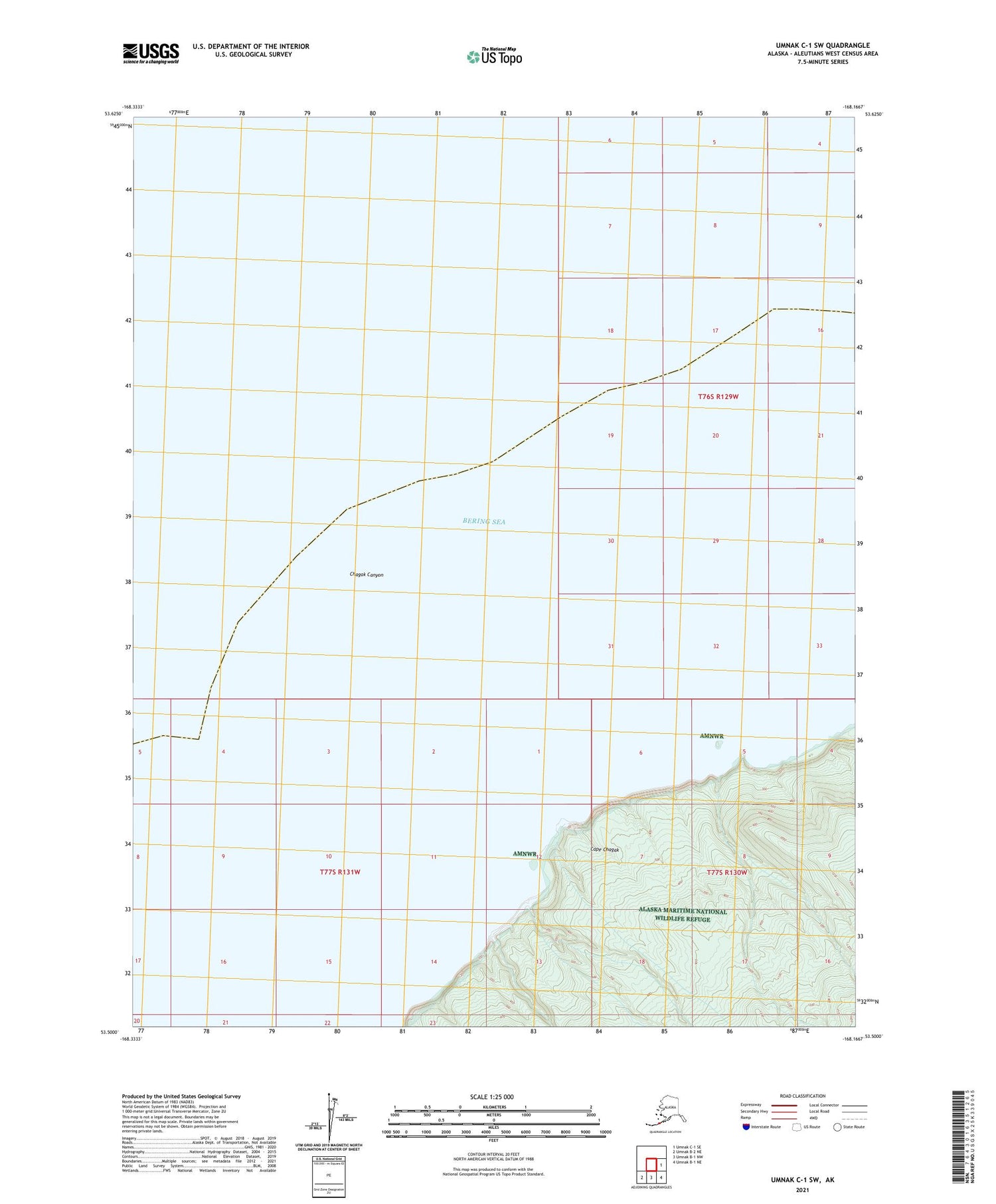 Umnak C-1 SW Alaska US Topo Map Image