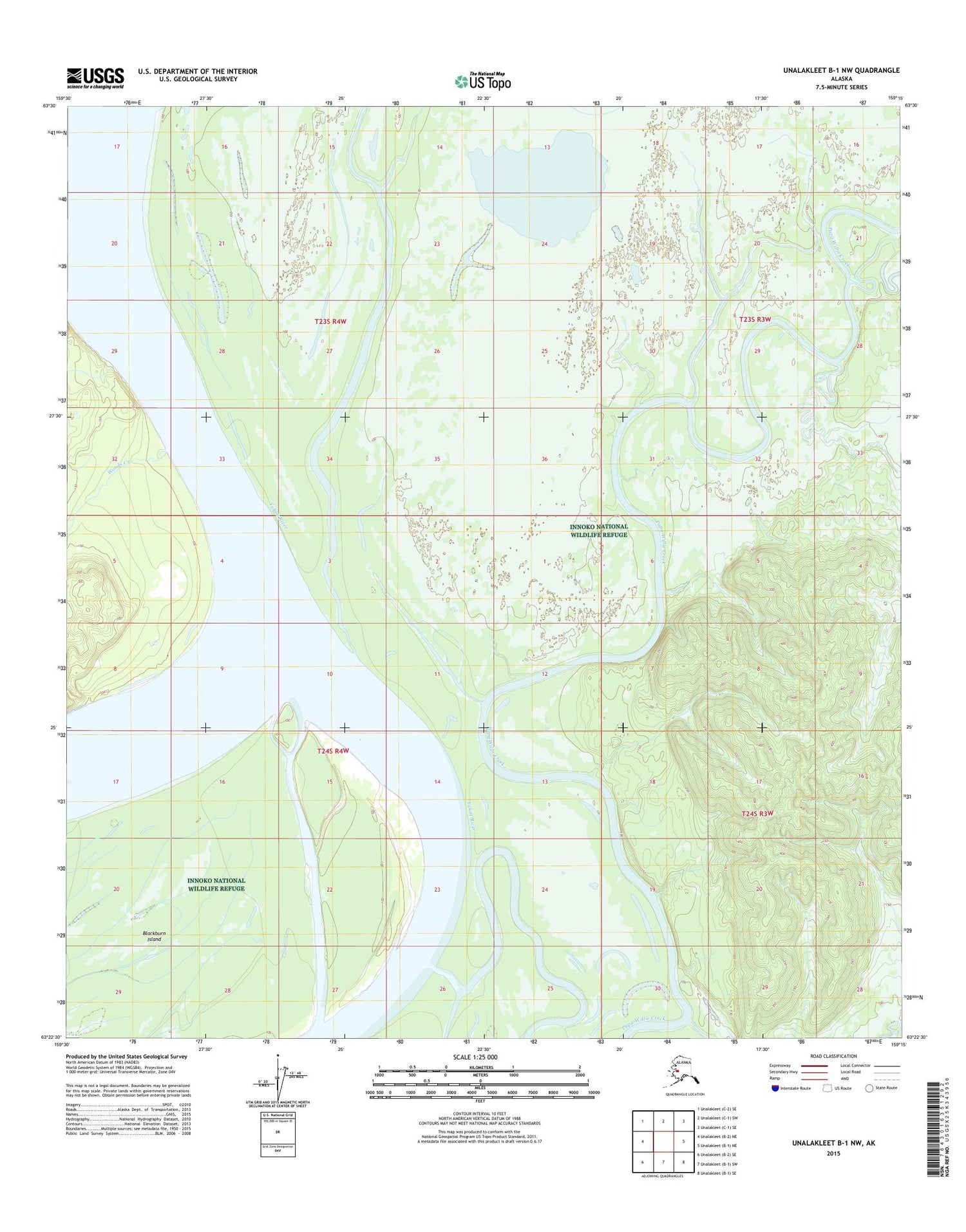 Unalakleet B-1 NW Alaska US Topo Map Image