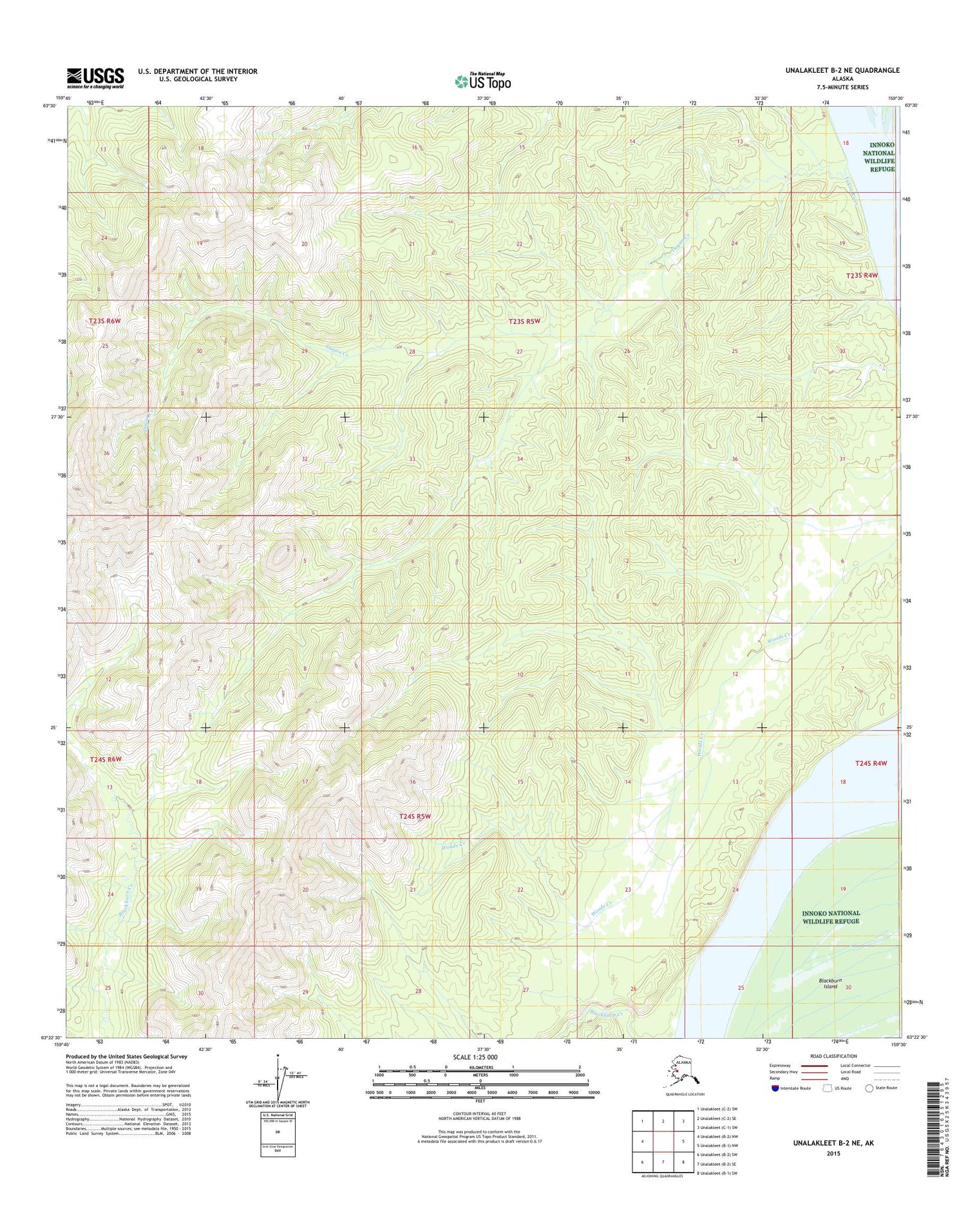 Unalakleet B-2 NE Alaska US Topo Map Image