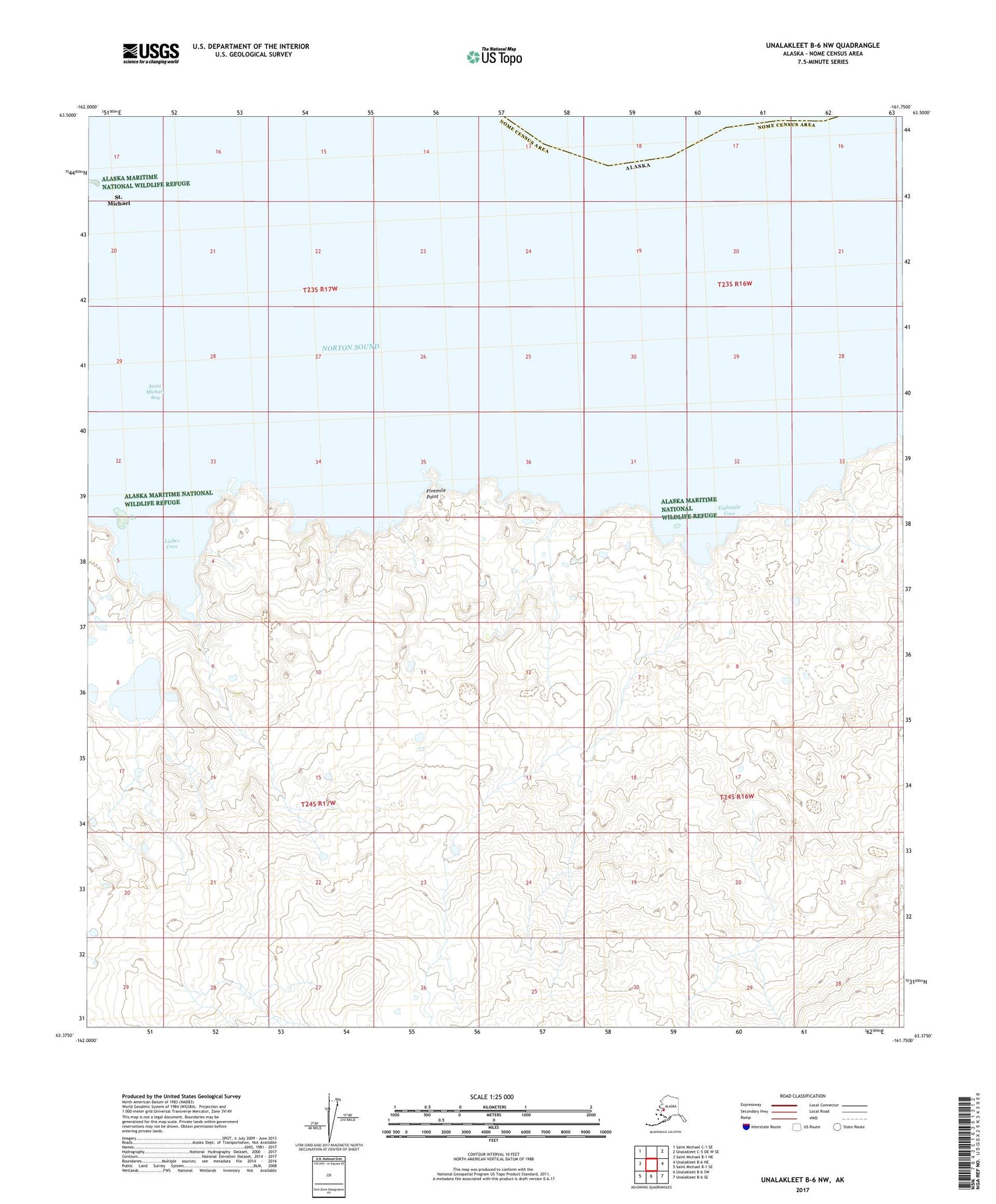 Unalakleet B-6 NW Alaska US Topo Map Image