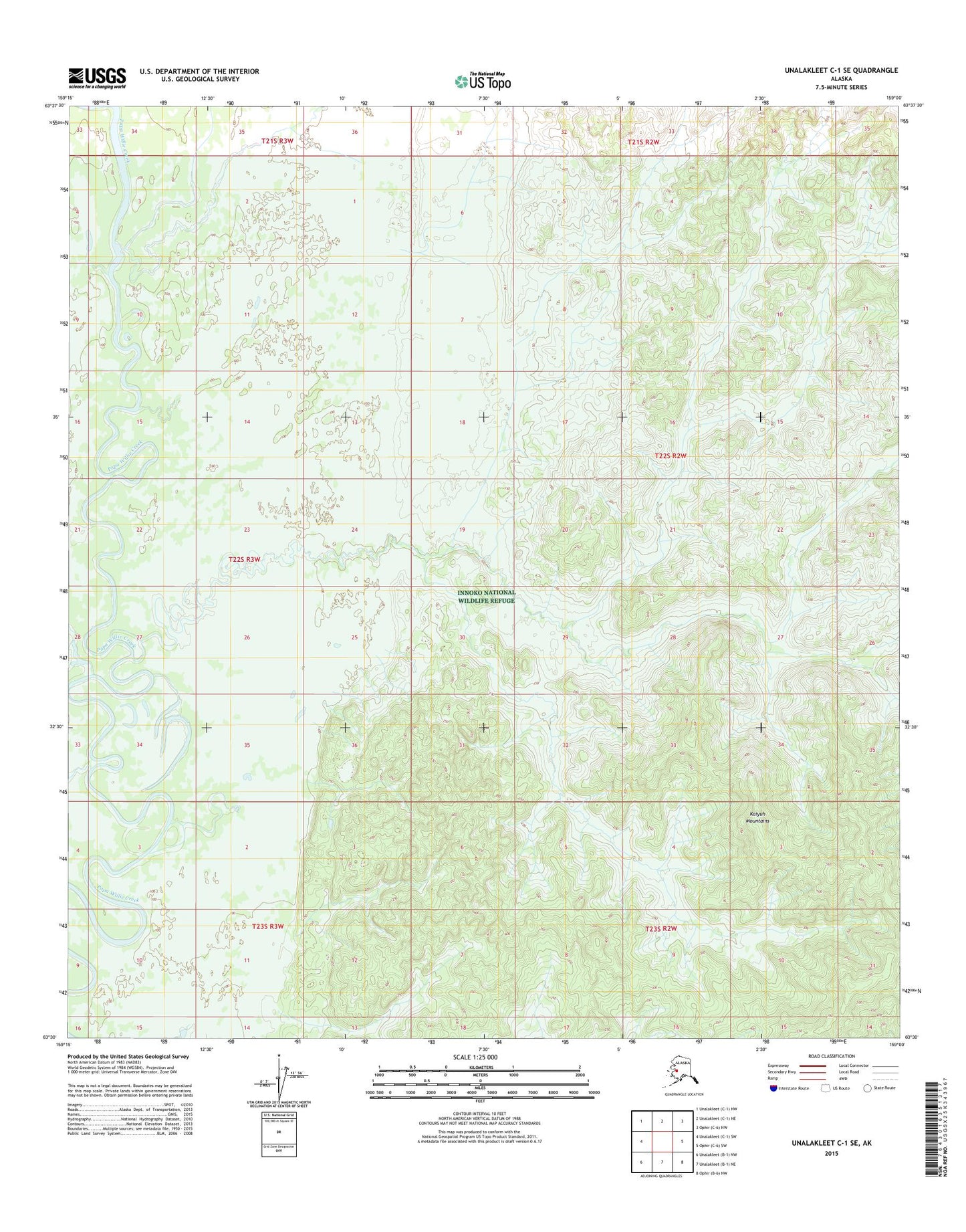 Unalakleet C-1 SE Alaska US Topo Map Image